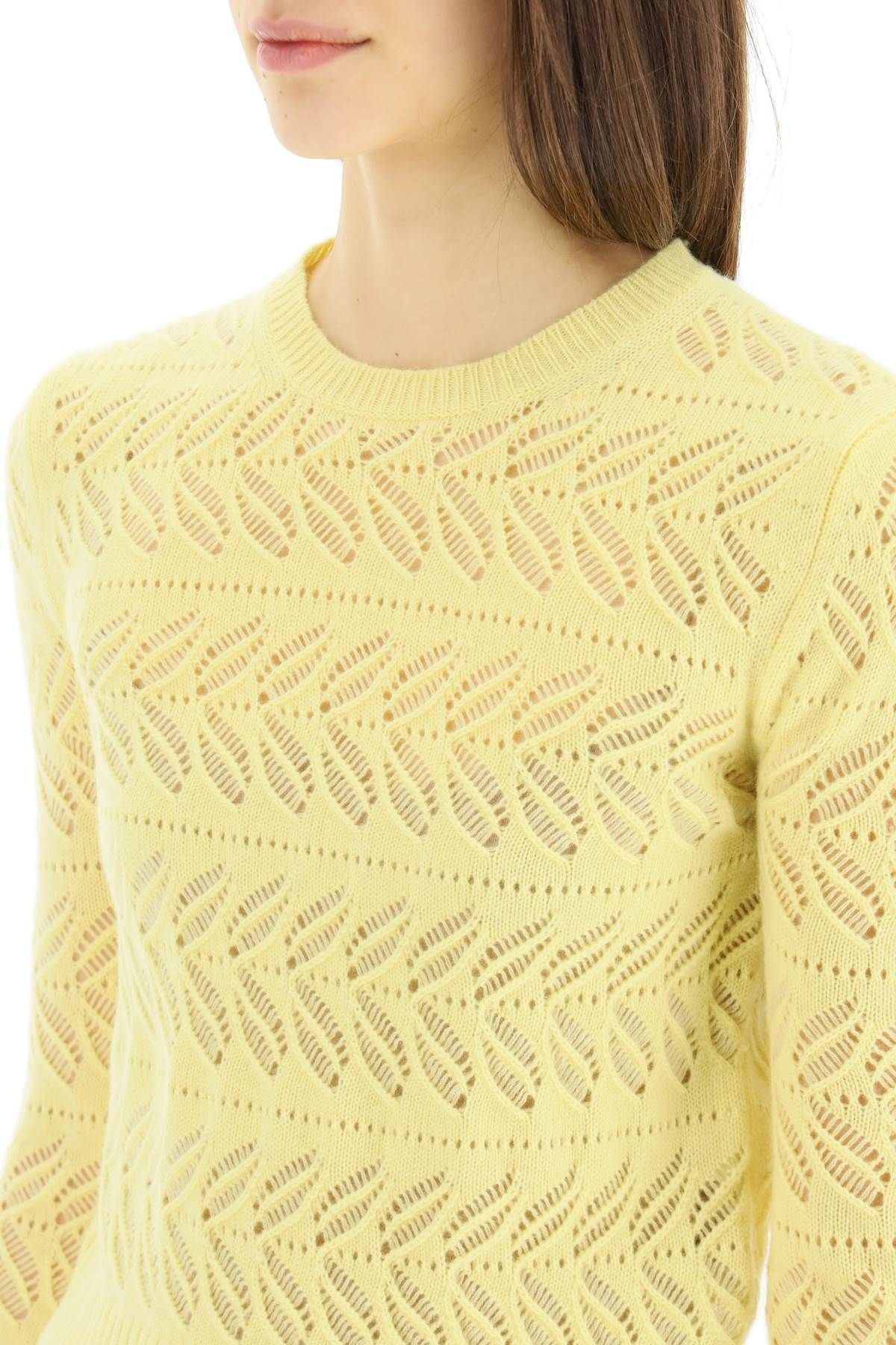 'BRIOSE' OPENWORK SWEATER IN WOOL AND CASHMERE - 5