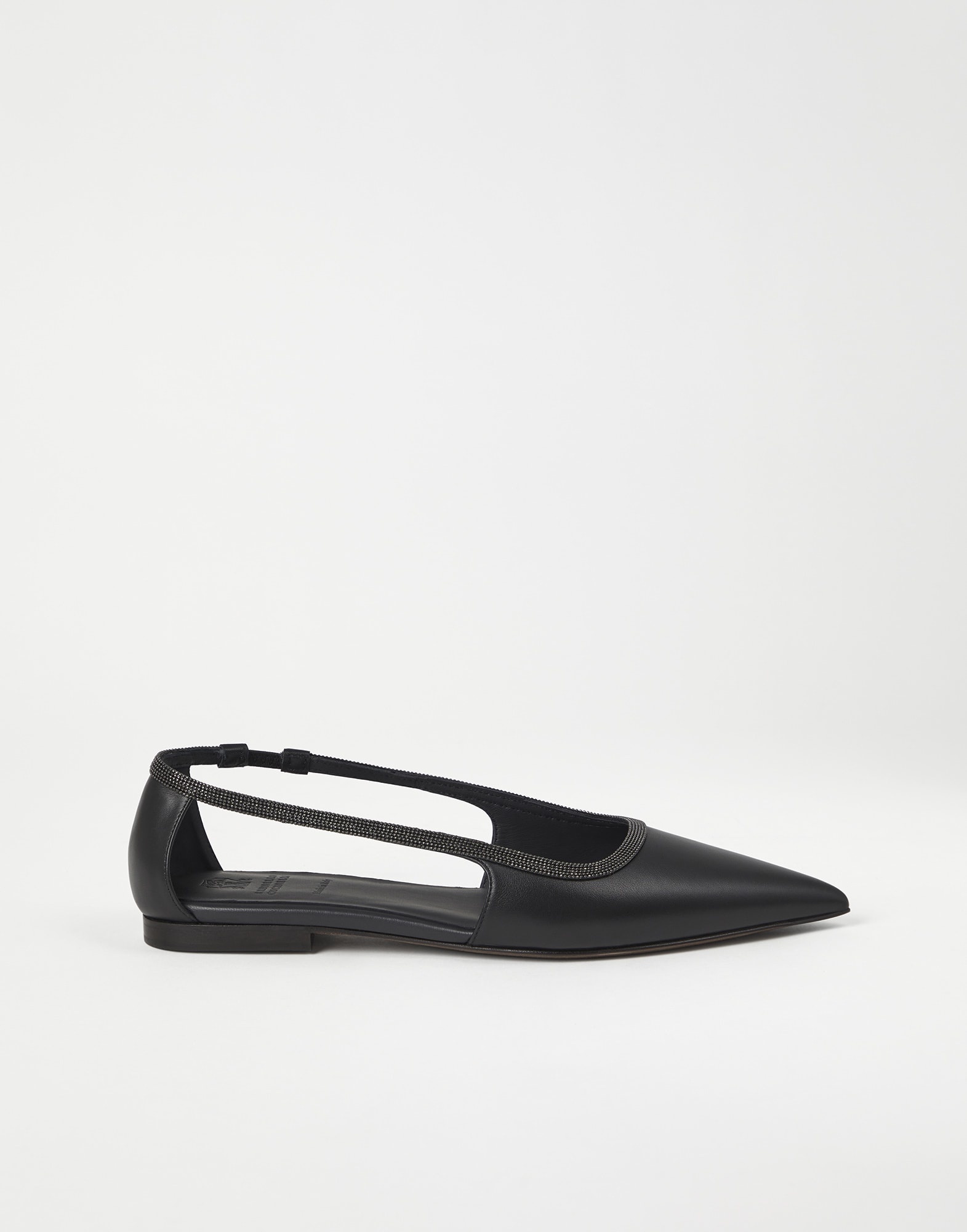 Nappa leather flats with precious strap - 5