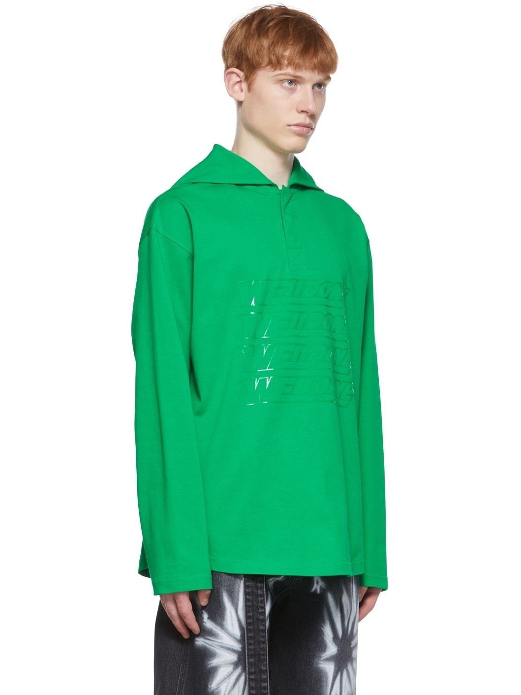 Green Cotton Henley - 2