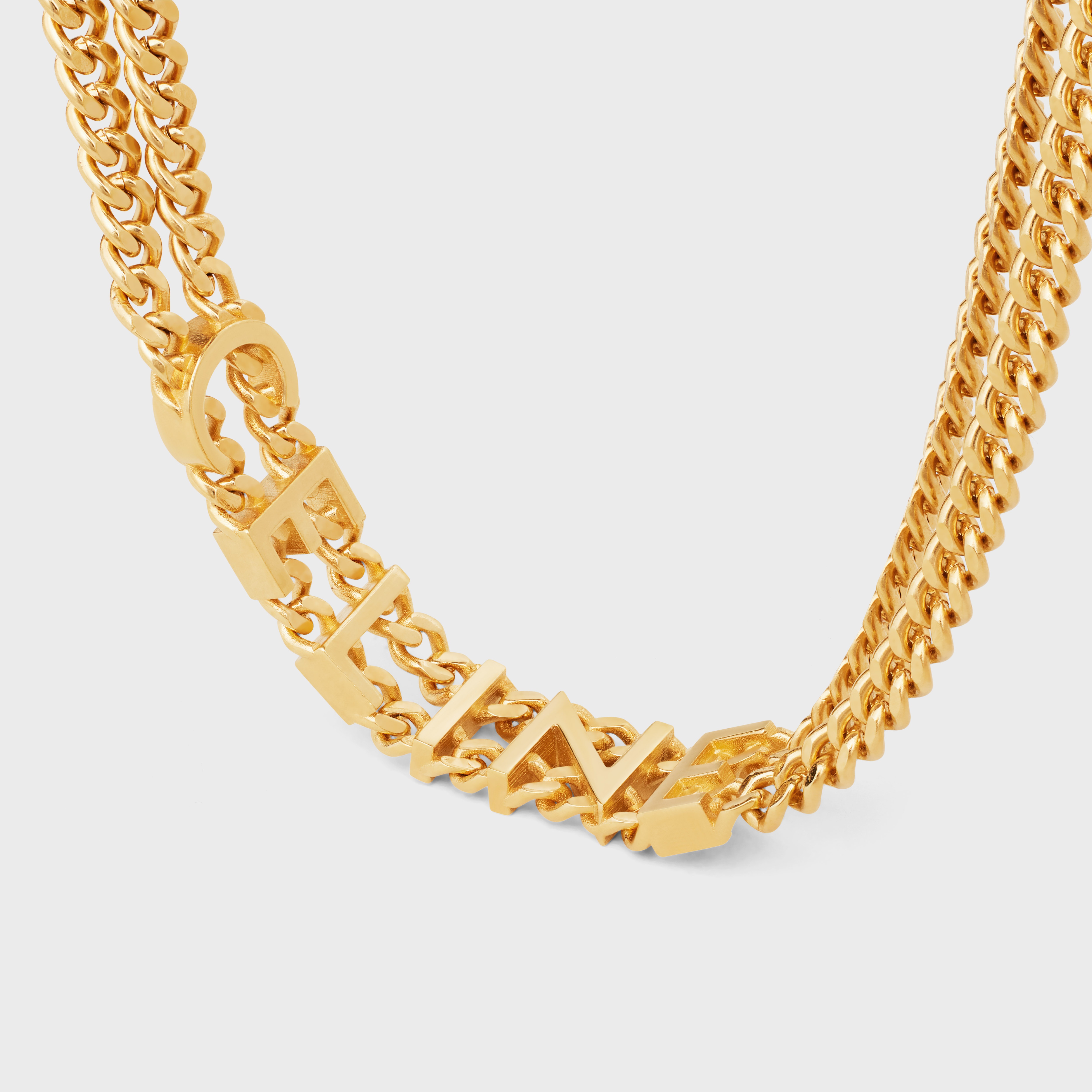 Celine Gourmette Necklace in Brass with Gold Finish - 3