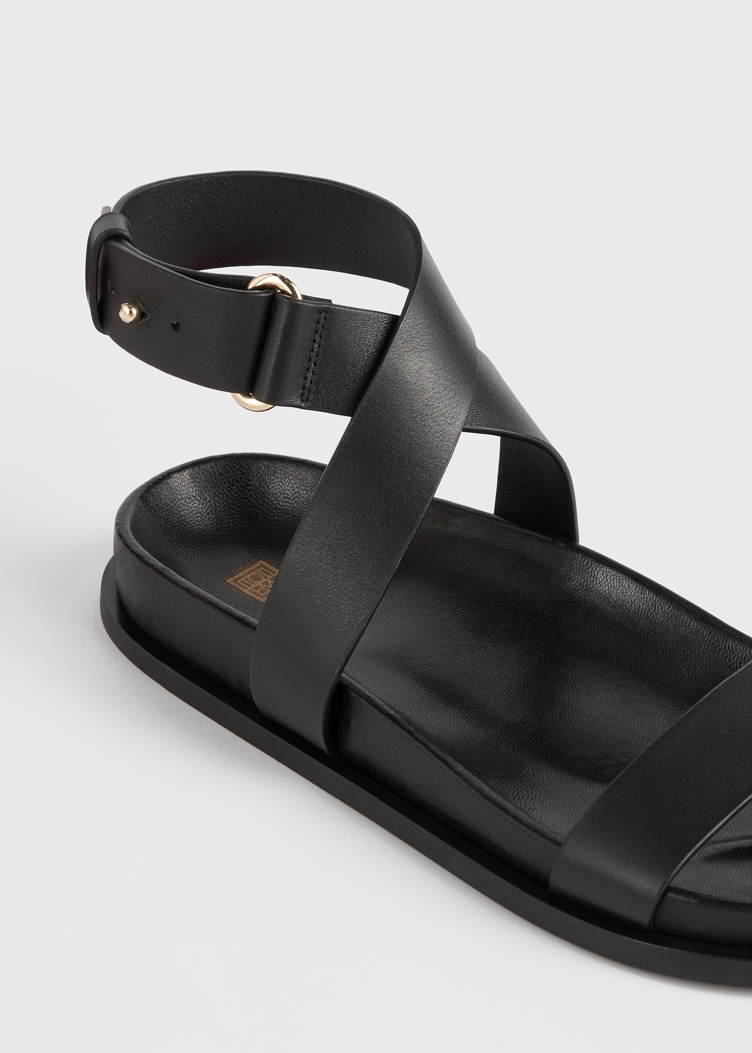 Totême The Leather Chunky Sandal black | REVERSIBLE