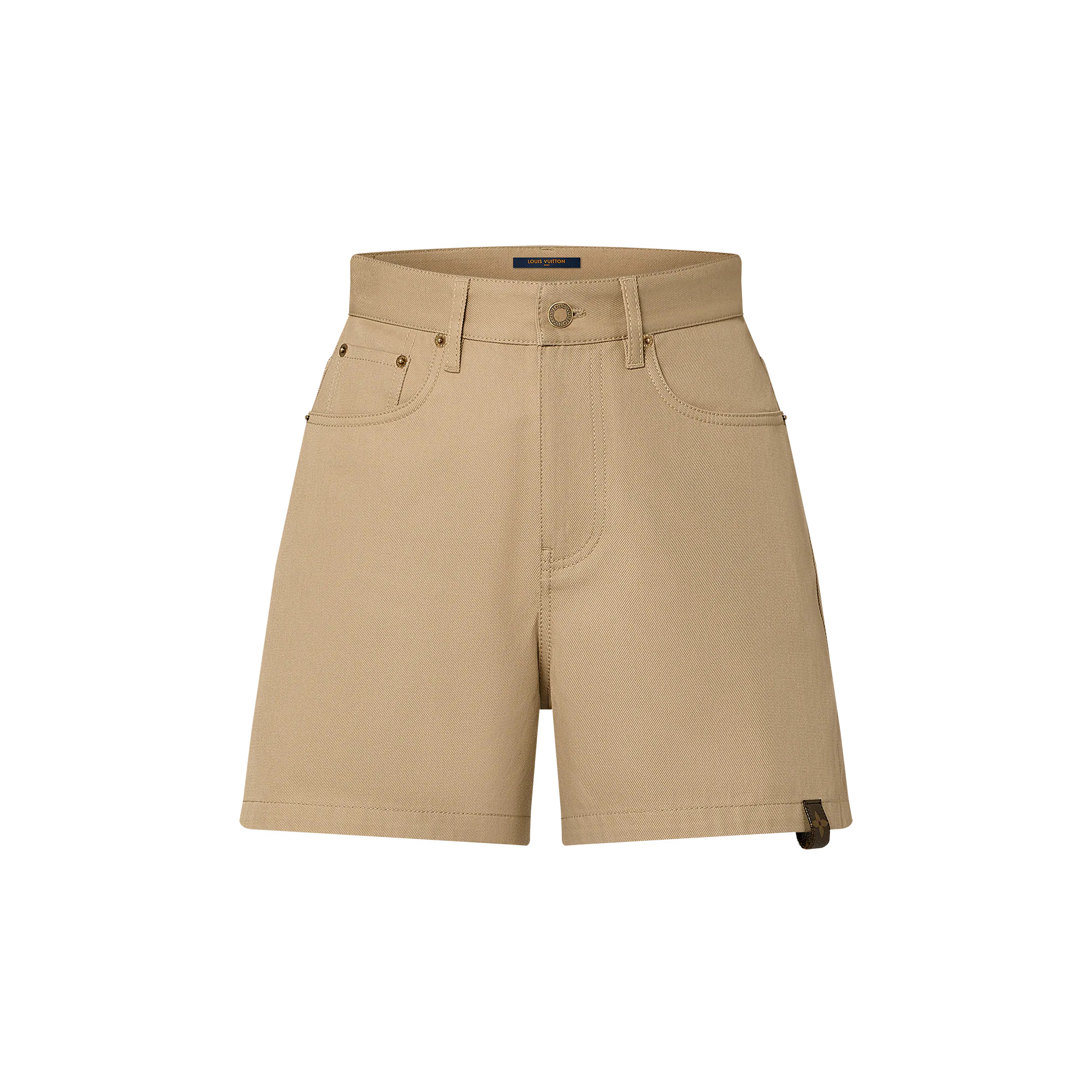 Straight-Cut Gabardine Shorts - 1