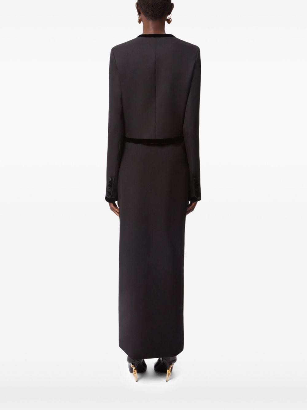 Long Slit Wool Skirt - 4