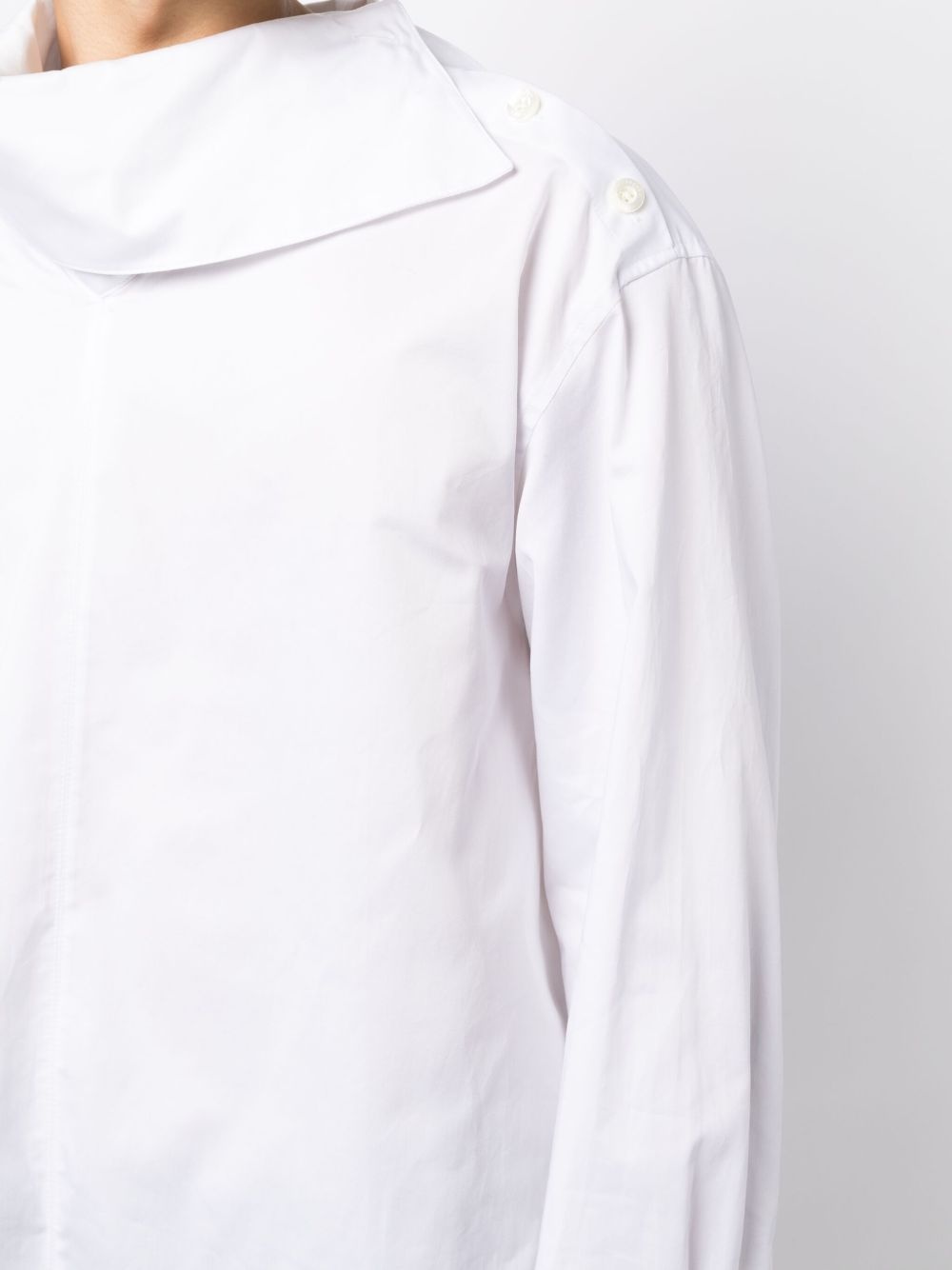 oversized-pointed collar cotton shirt - 5