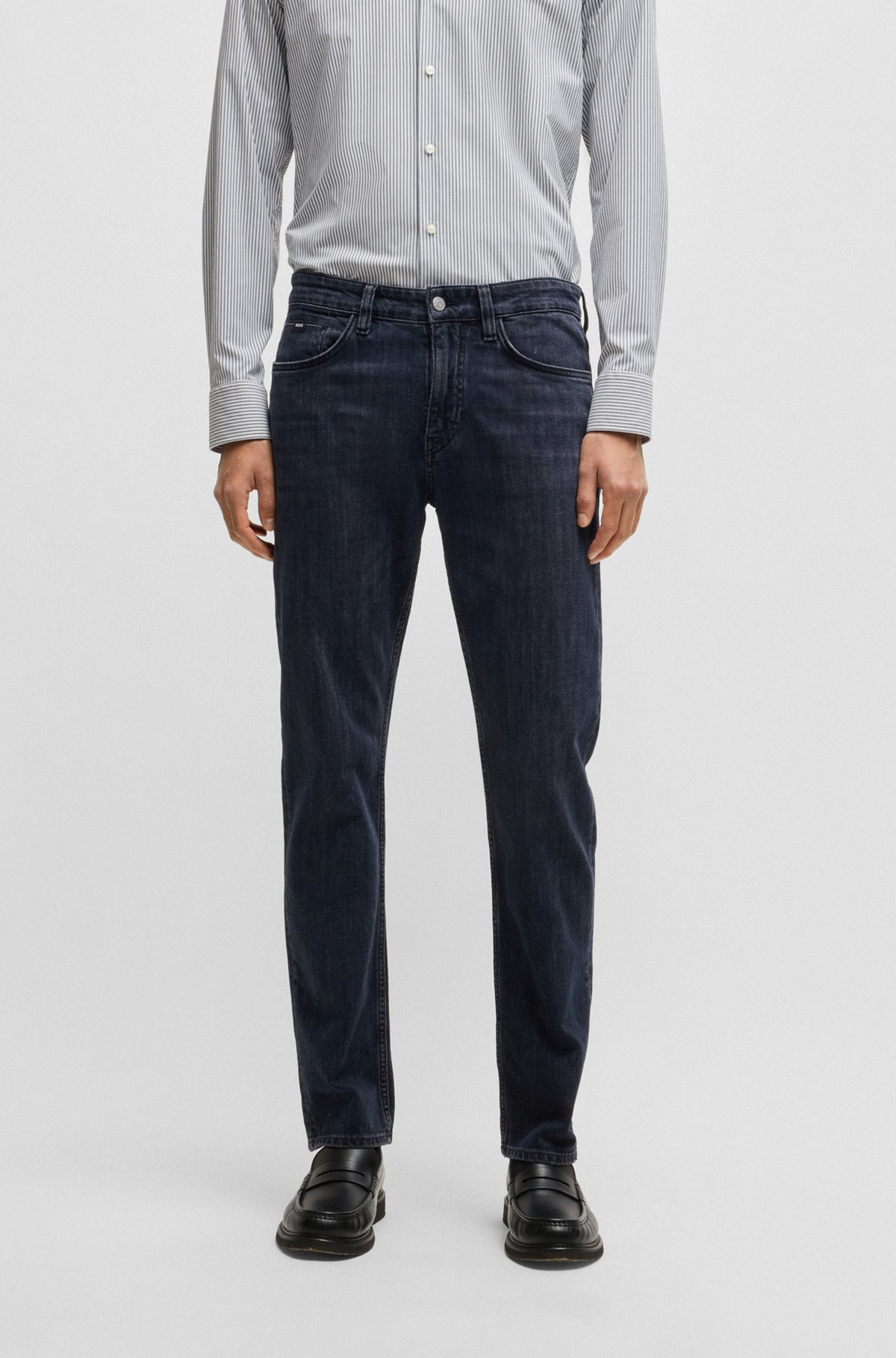 DELAWARE SLIM-FIT JEANS IN DARK-BLUE STRETCH DENIM - 2