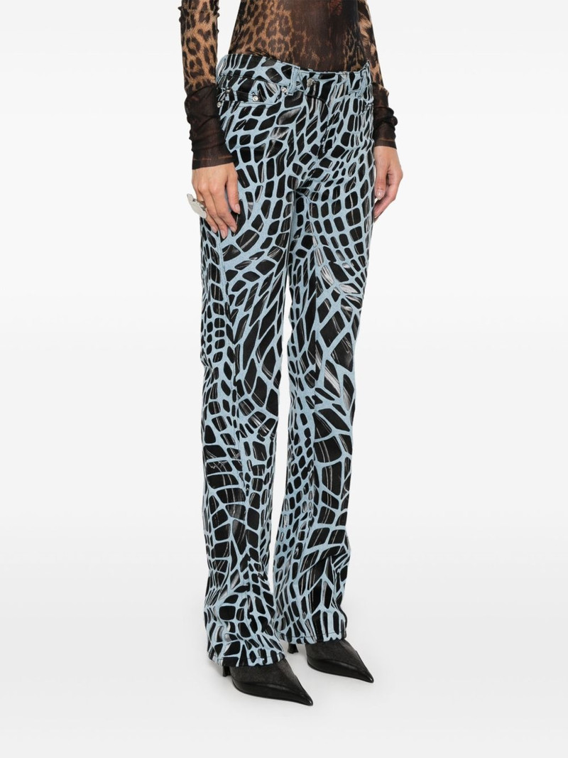 velvet-print straight-leg jeans 3