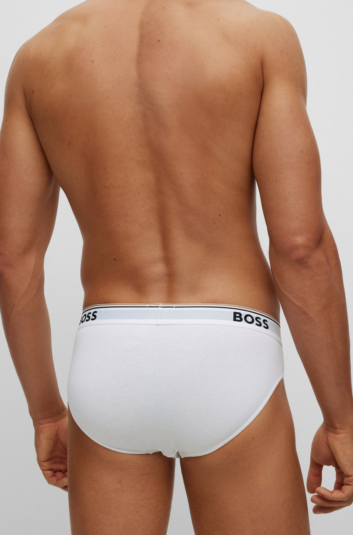 THREE-PACK OF STRETCH-COTTON BRIEFS WITH LOGO WAISTBANDS - 6