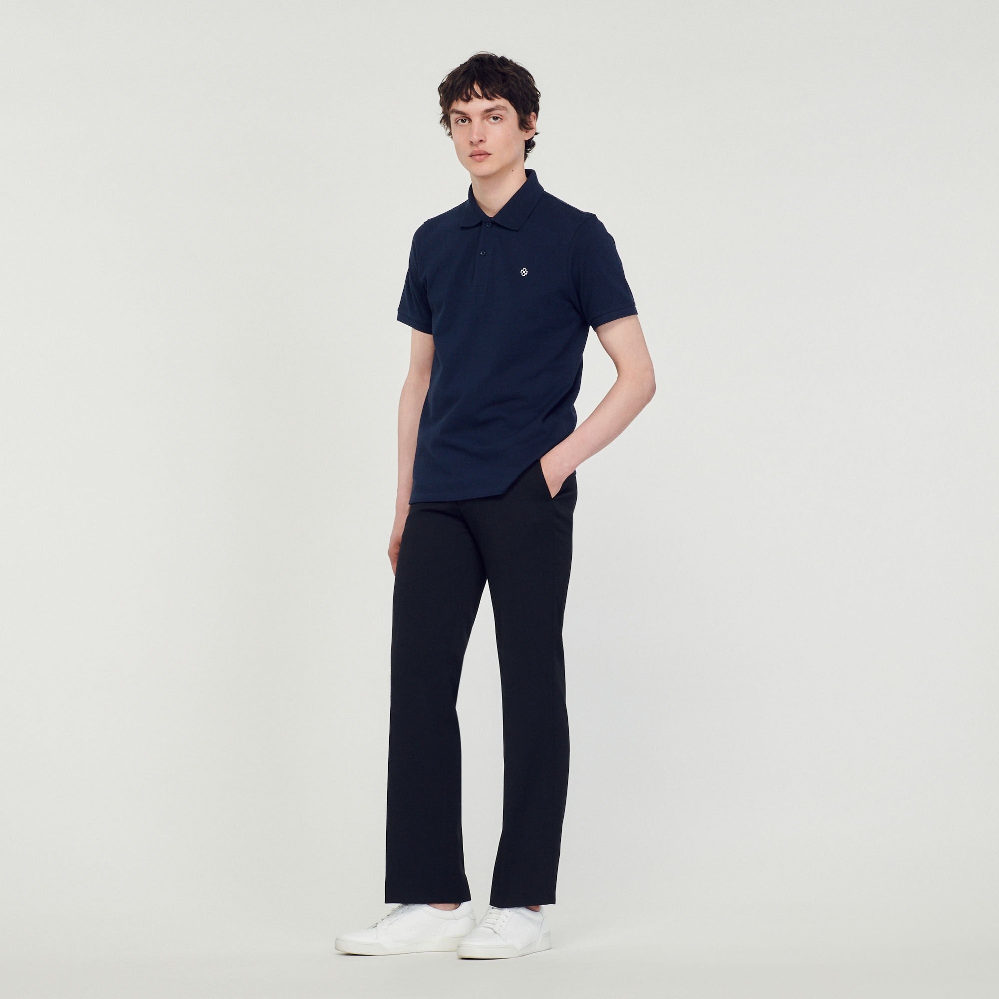POLO SHIRT WITH SQUARE CROSS PATCH - 2