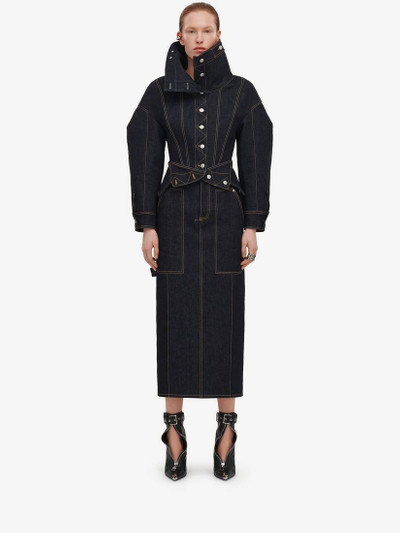 Alexander McQueen Women's Upside-down Denim Jacket in Indigo outlook