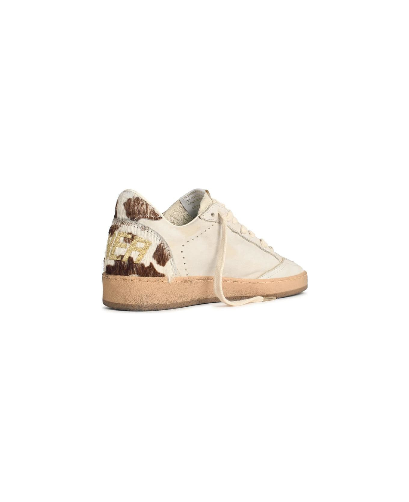 'ball Star' White Suede And Pony Leather Sneakers - 3