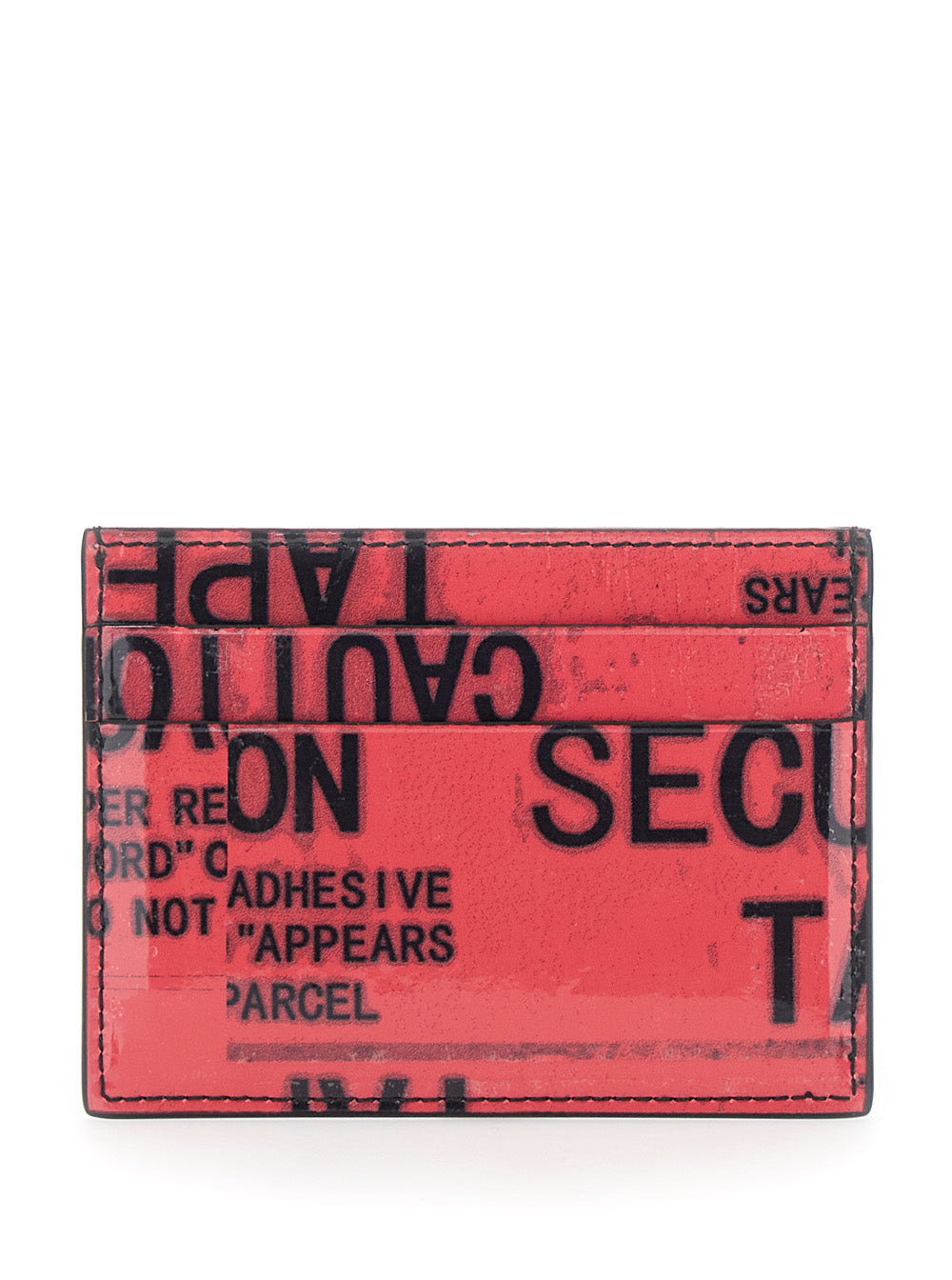 Balenciaga Men Red Card Holder With Maxi Lettering In Leather Man - 3
