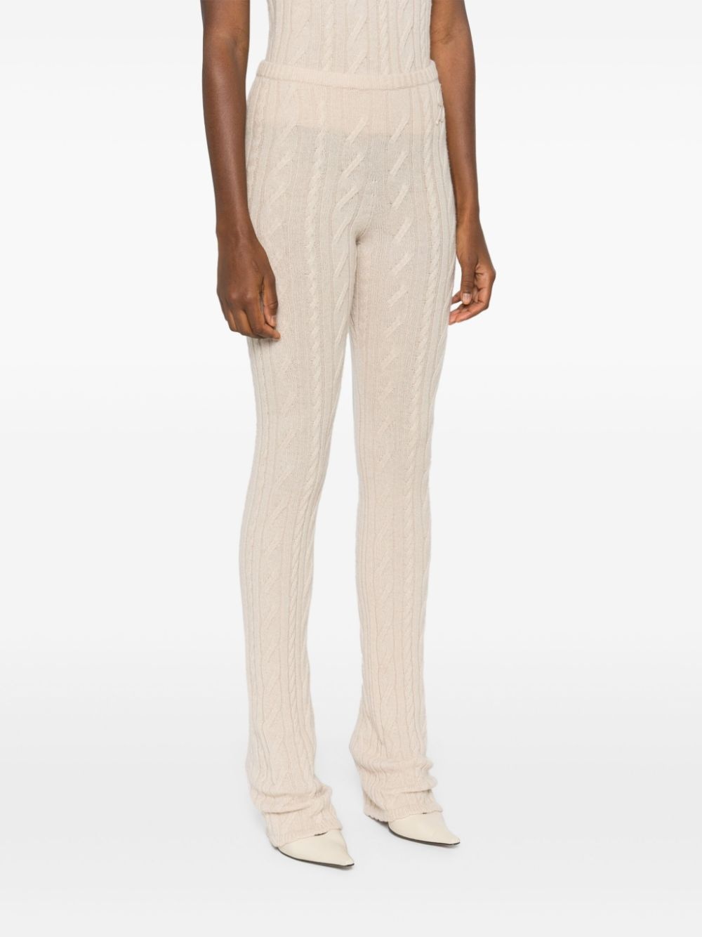 cable-knit straight trousers - 3