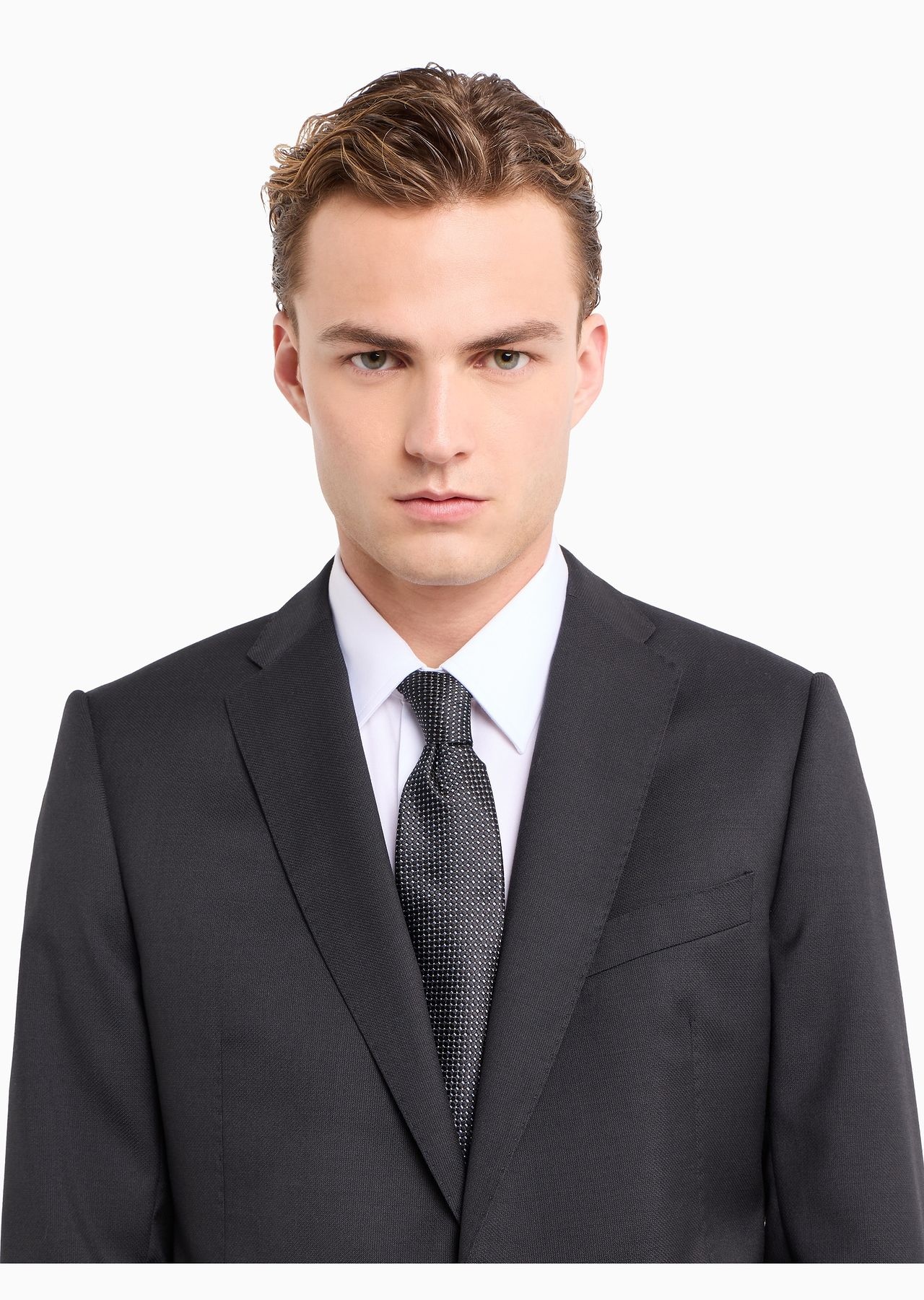 Pure silk tie with jacquard micro-motif - 5