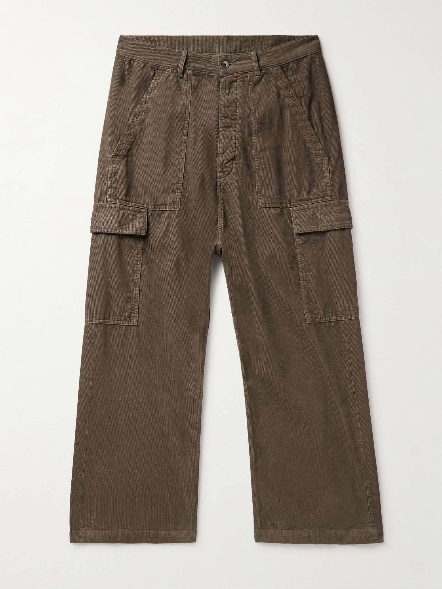 Wide-Leg Cotton-Corduroy Cargo Trousers - 1