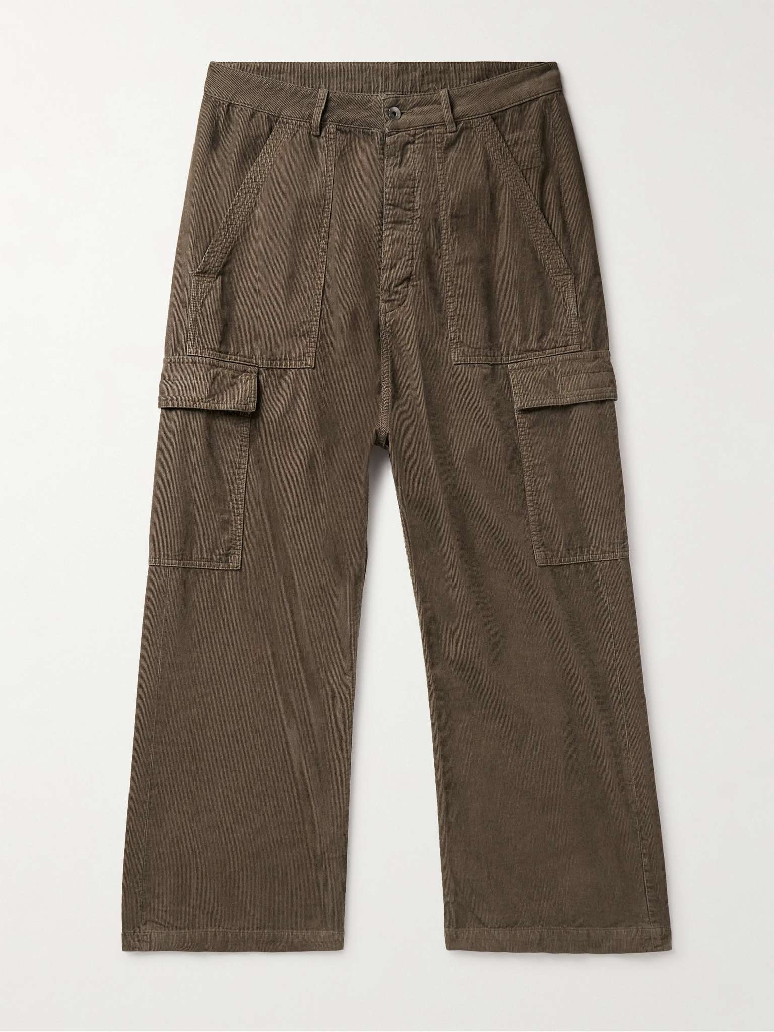 Rick Owens DRKSHDW Wide-Leg Cotton-Corduroy Cargo Trousers 
