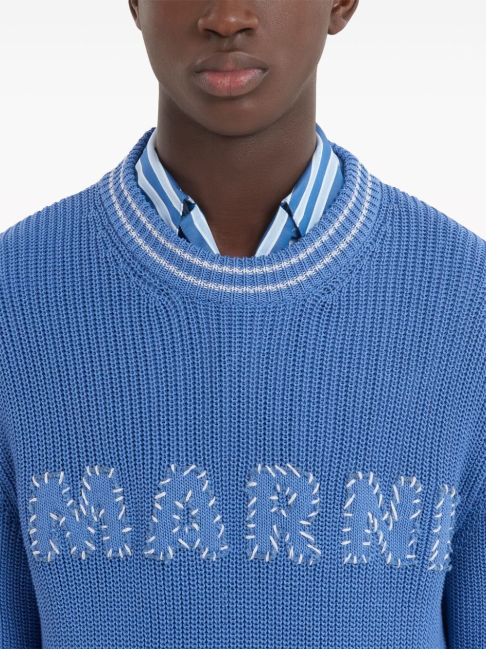 logo-embroidery cotton jumper - 5