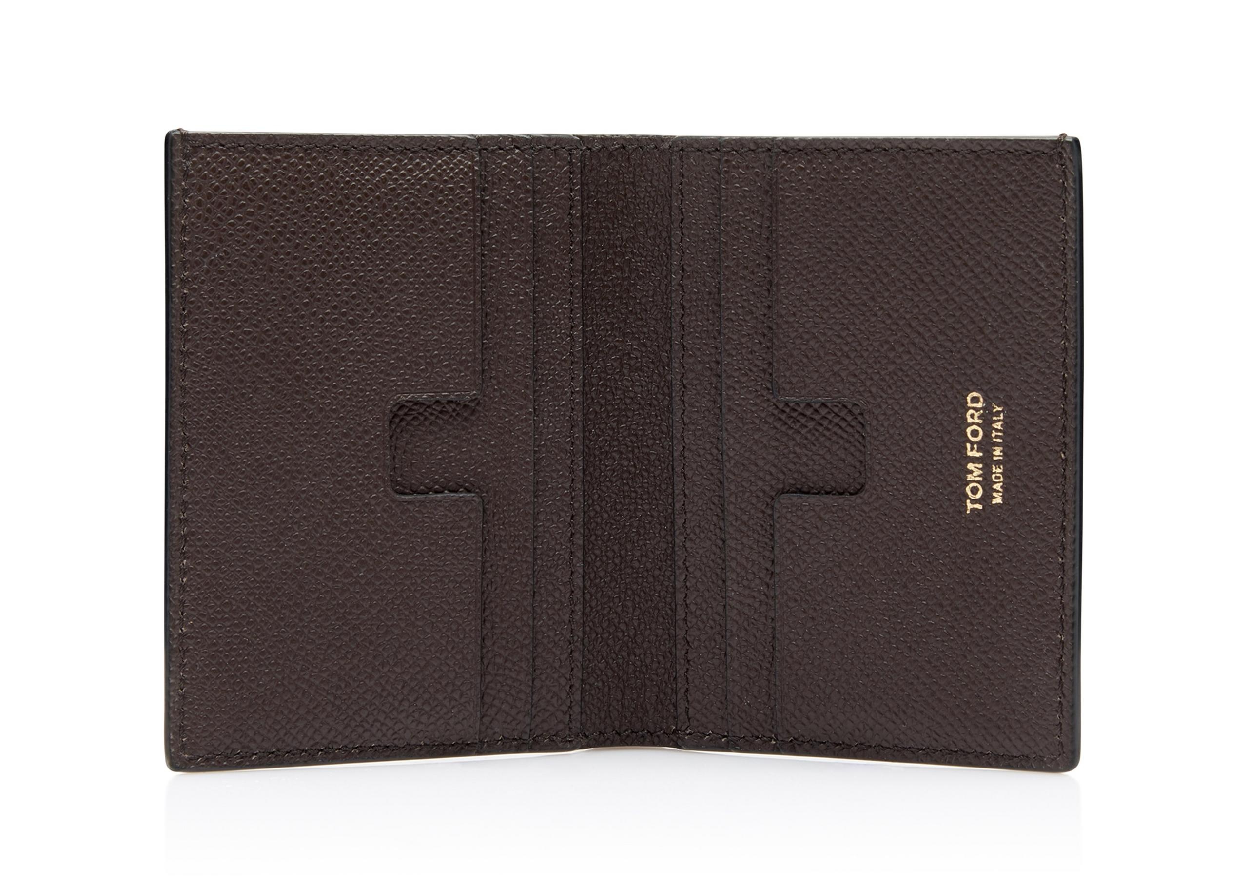 SMALL GRAIN LEATHER FOLDING CARDHOLDER - 2