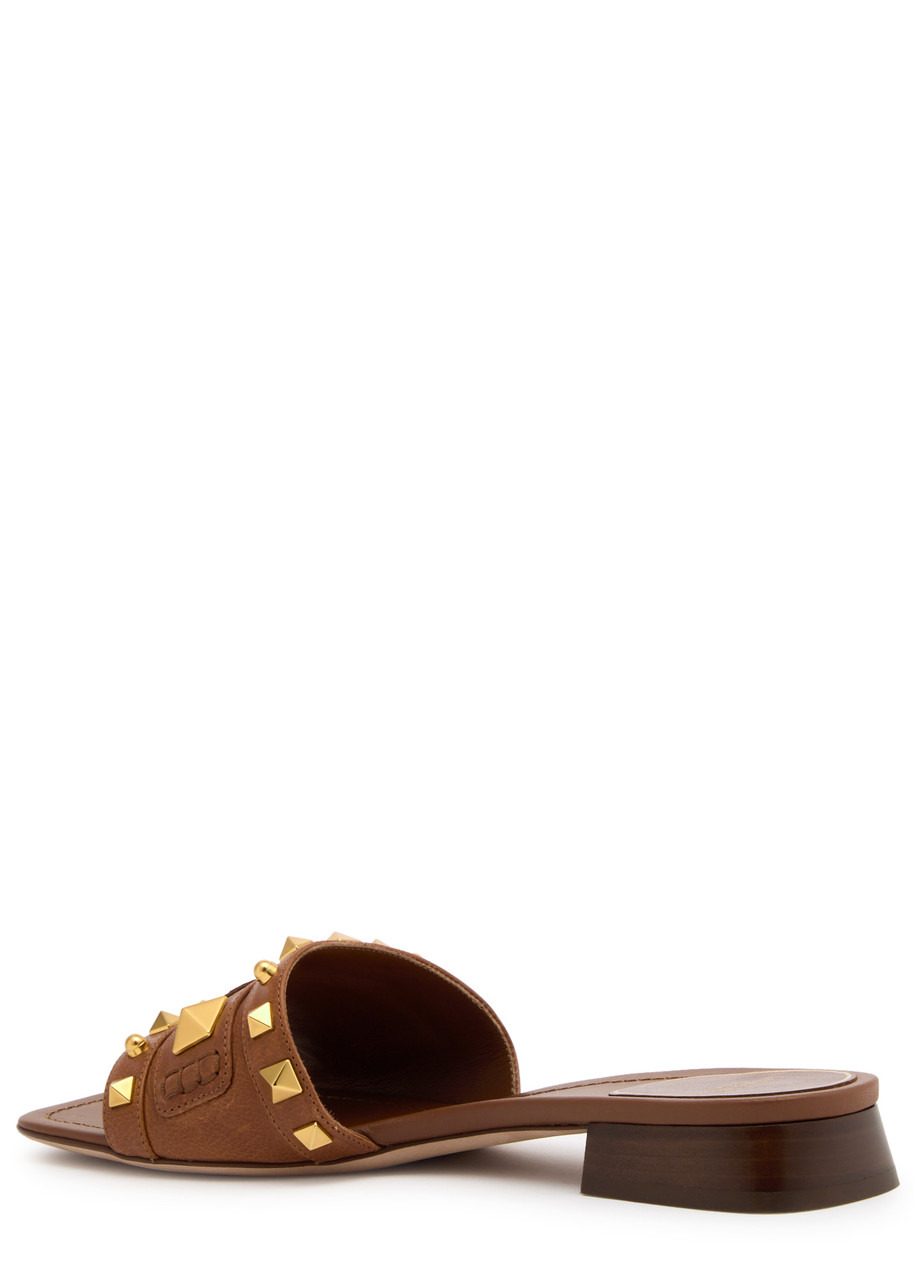 Valentino Plaster Caster Embellished Leather Sliders - 2