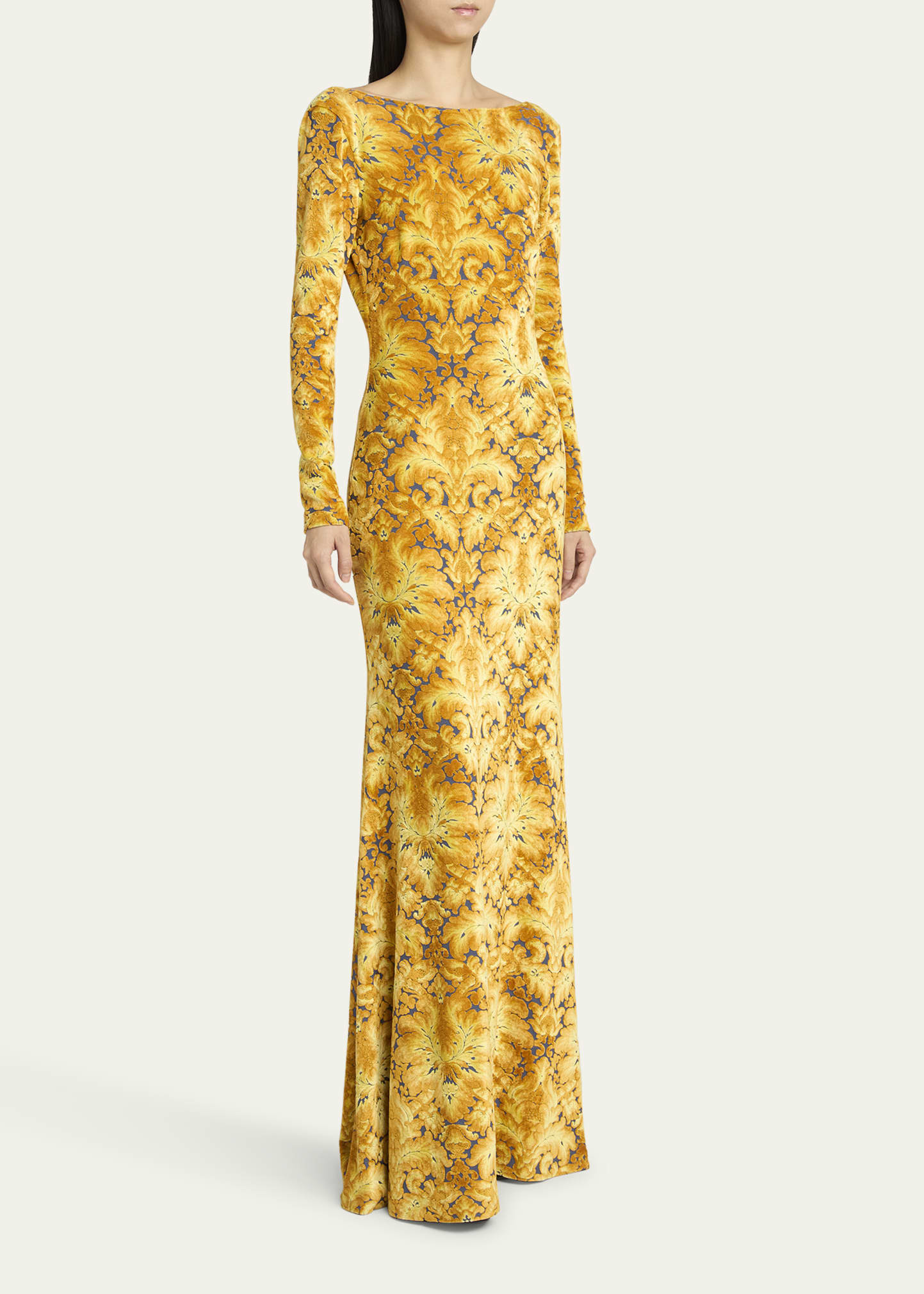 Long-Sleeve Open-Back Maxi Dress - 4