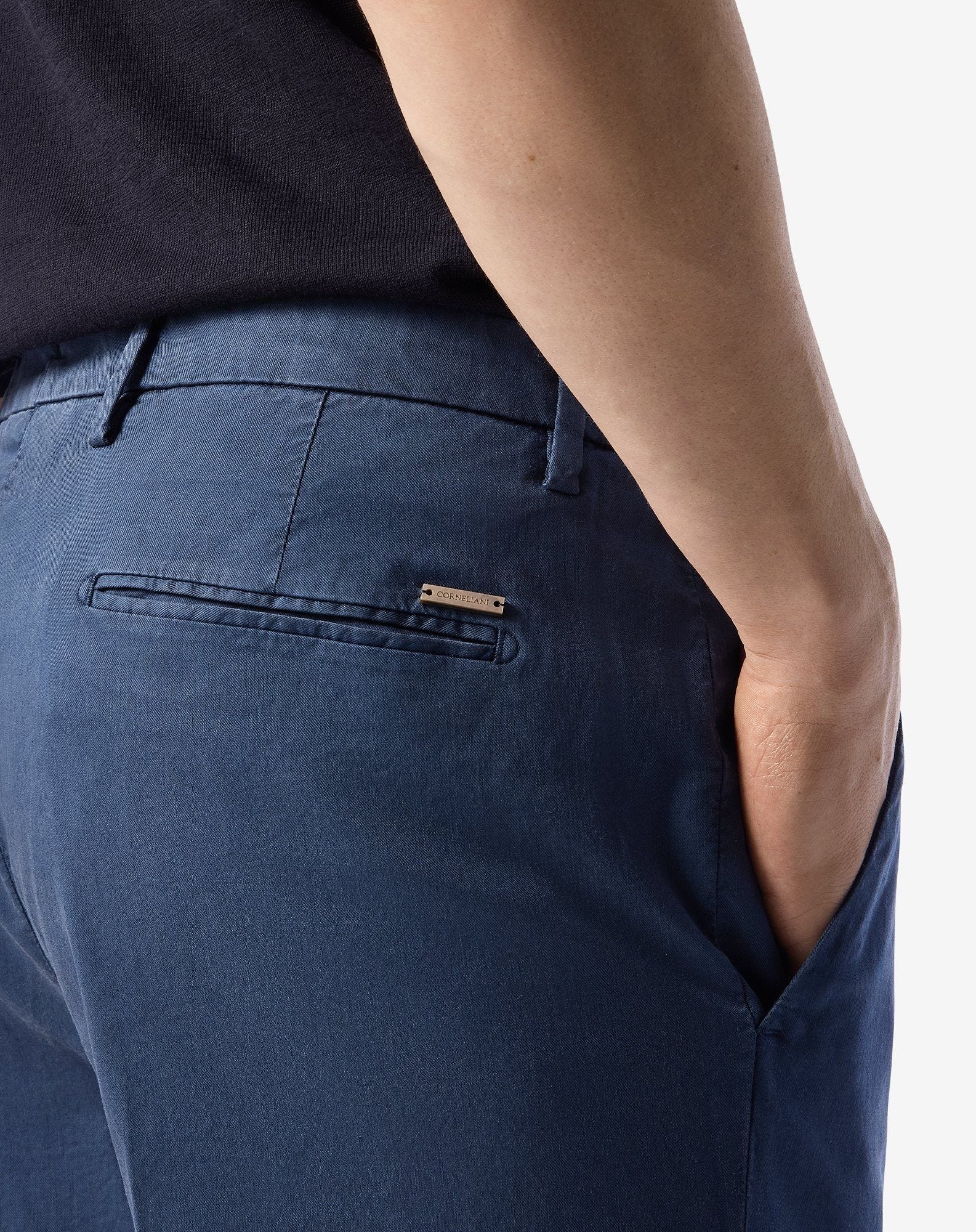 Blue stretch gabardine chinos - 5