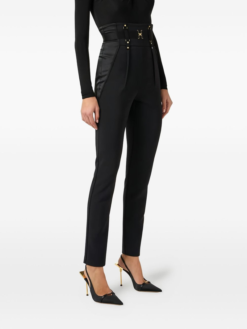 satin-inserts logo-belt trousers 4
