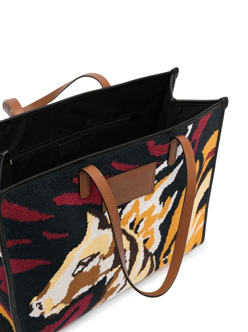 jacquard-horse pattern tote bag - 5