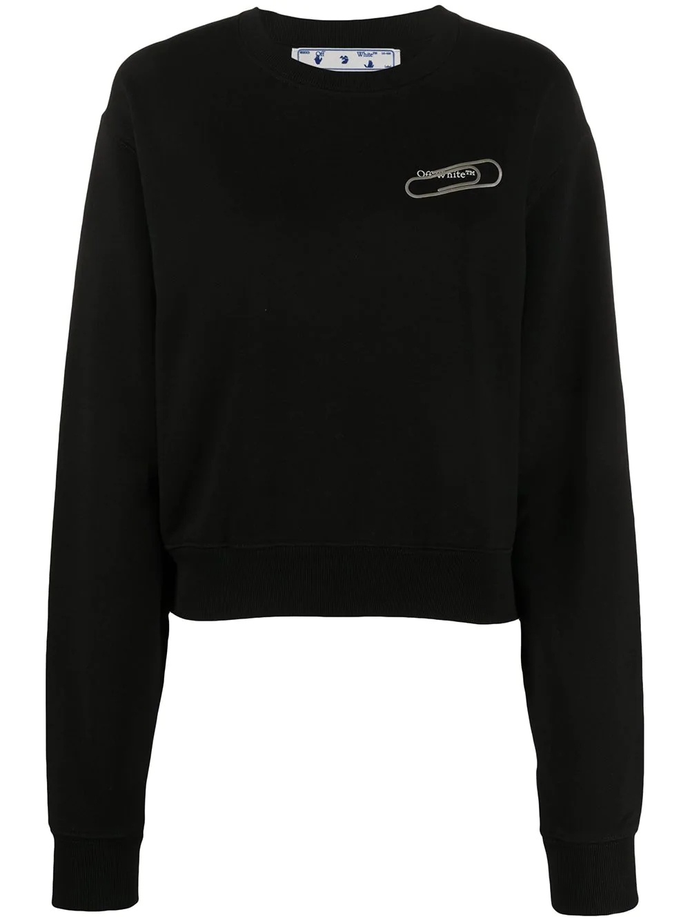 paper-clip cropped sweatshirt - 1