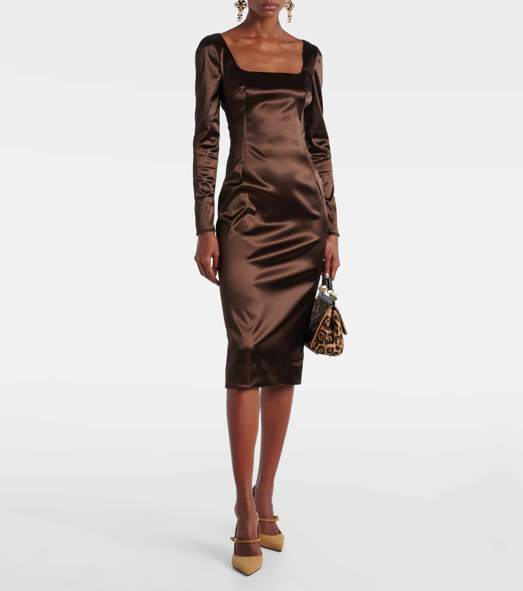 Satin midi dress - 2