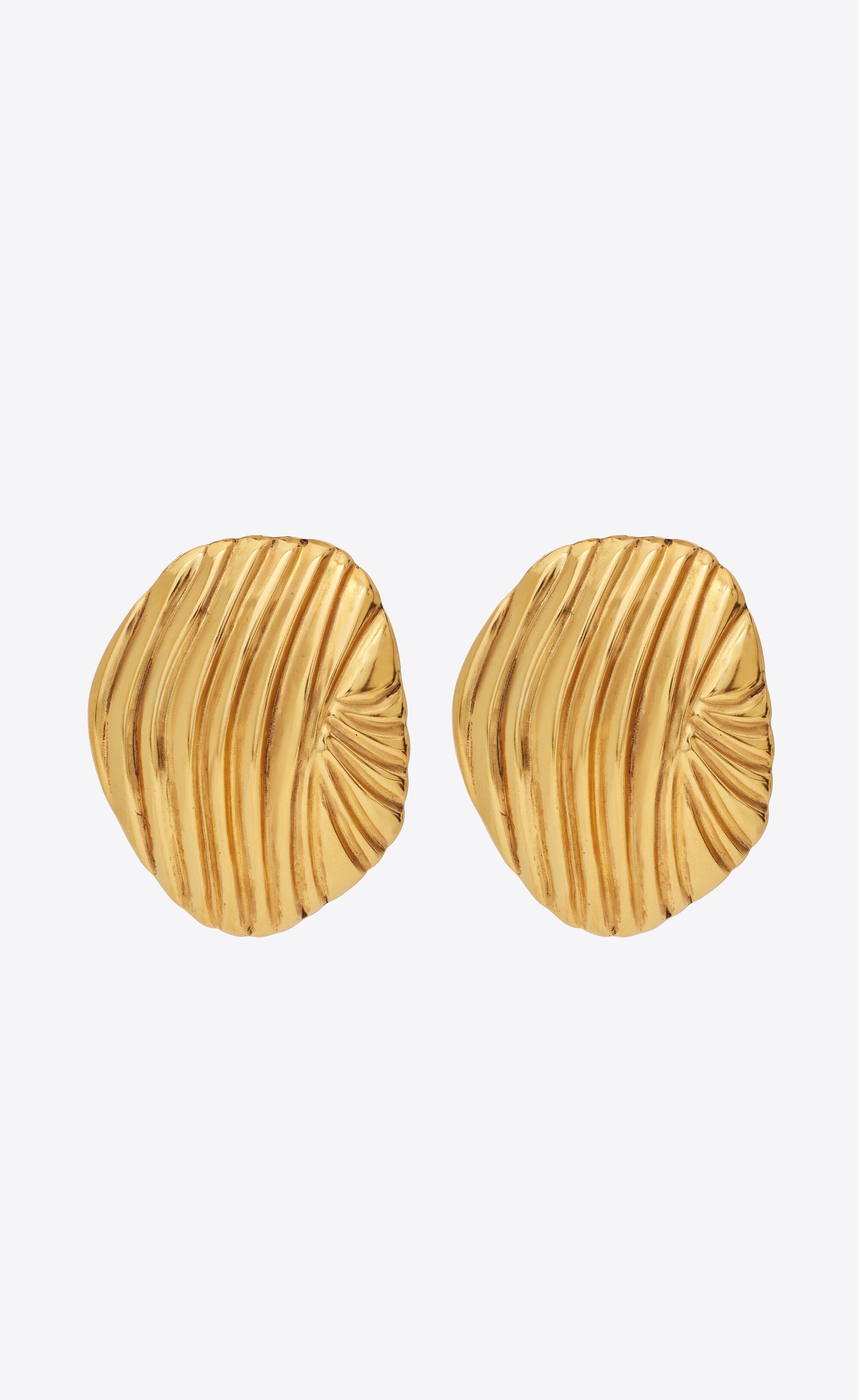 oversized groove earrings in metal - 1