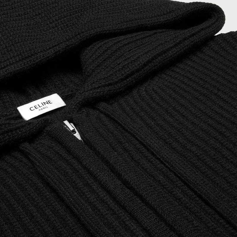 hooded cardigan IN RIBBED WOOL 3