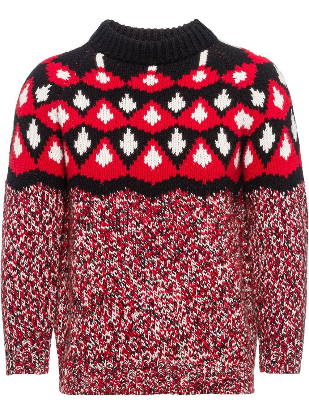 patterned jacquard knit jumper - 1