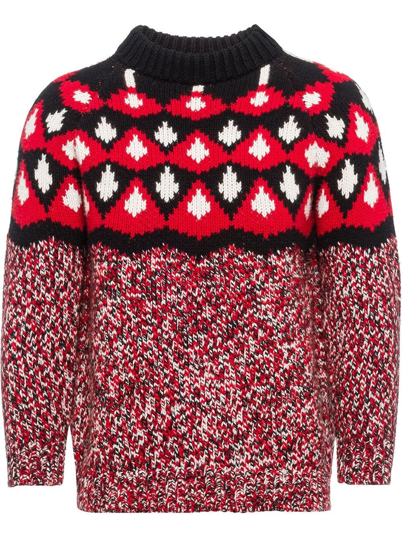 patterned jacquard knit jumper 1