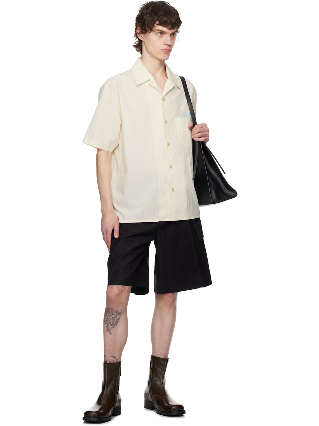 Black Drawstring Cargo Shorts - 4