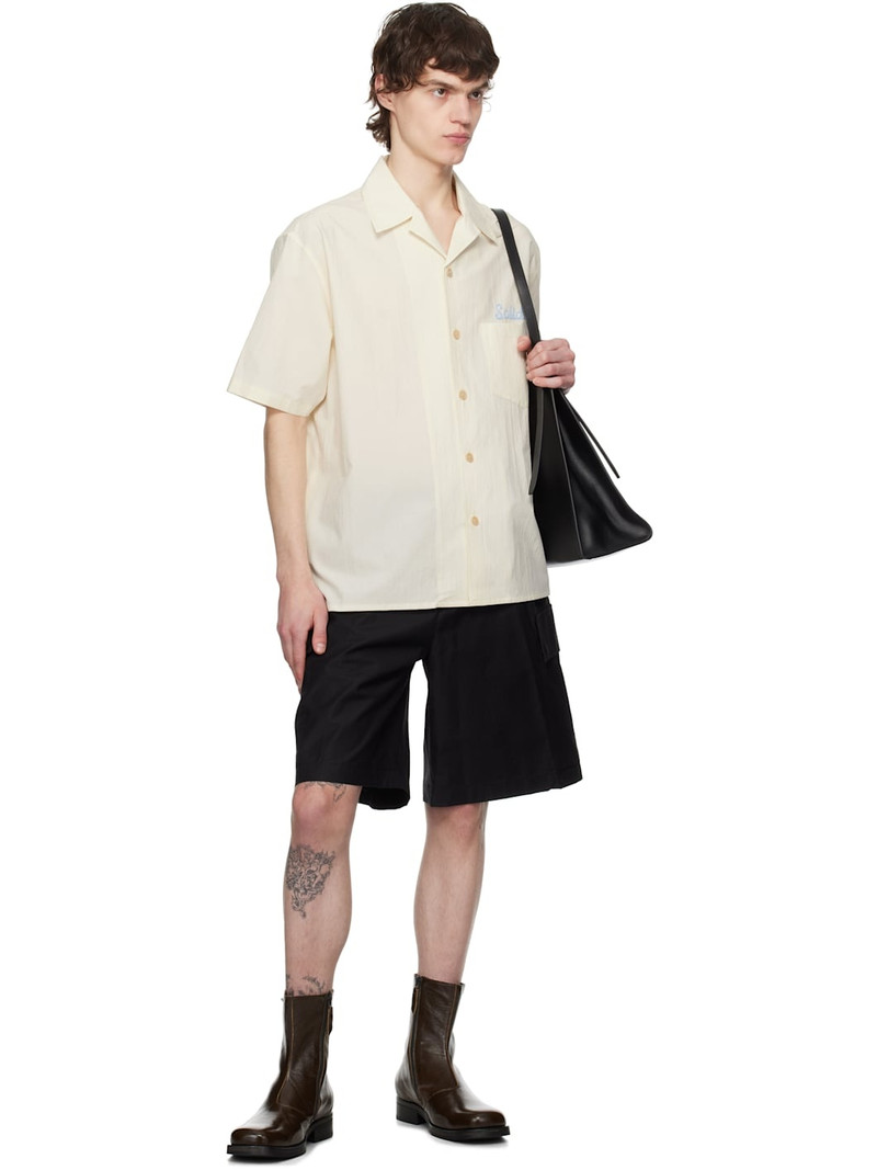 SOLID HOMME Black Drawstring Cargo Shorts outlook