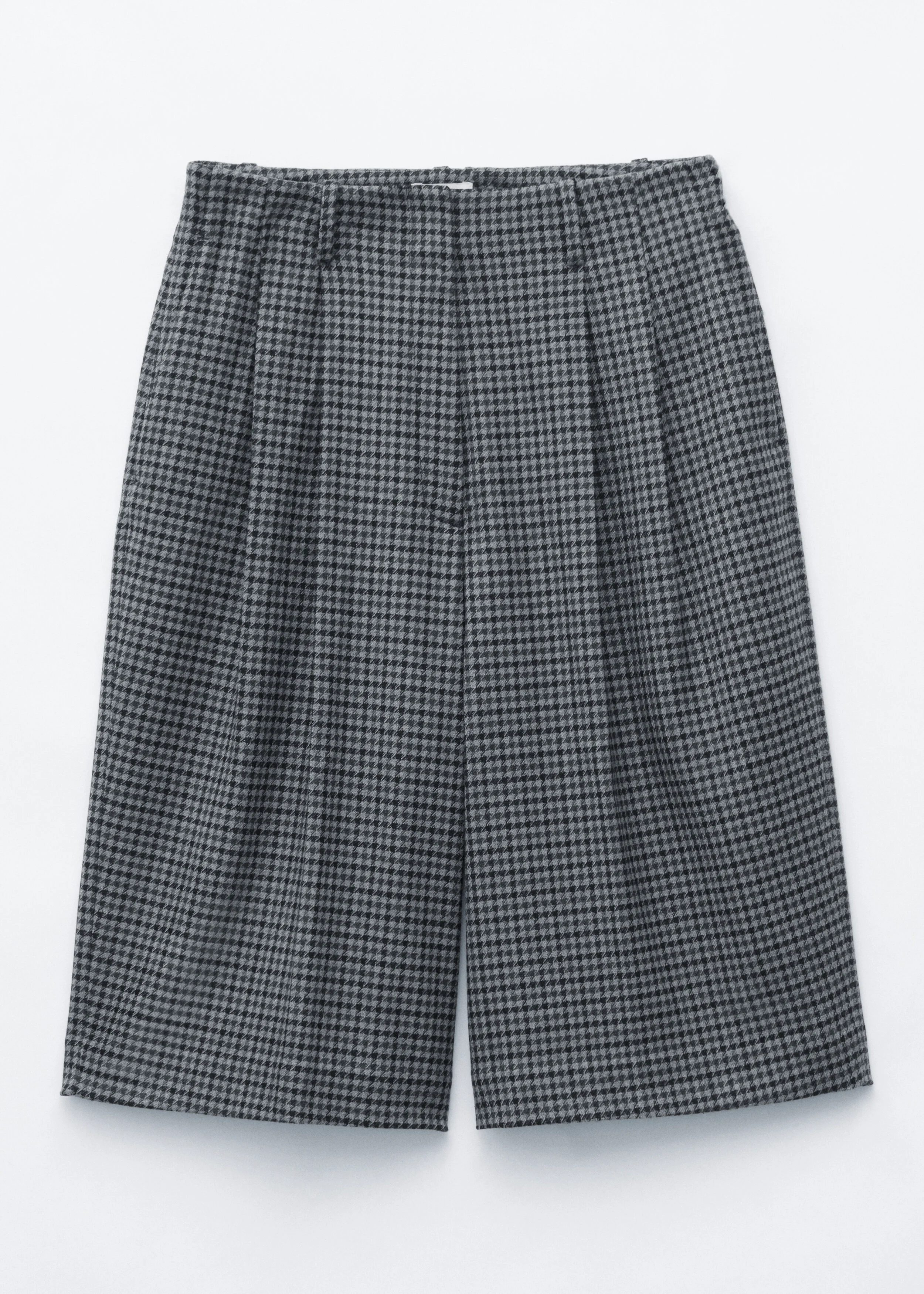 High Waist Houndstooth Shorts - 1
