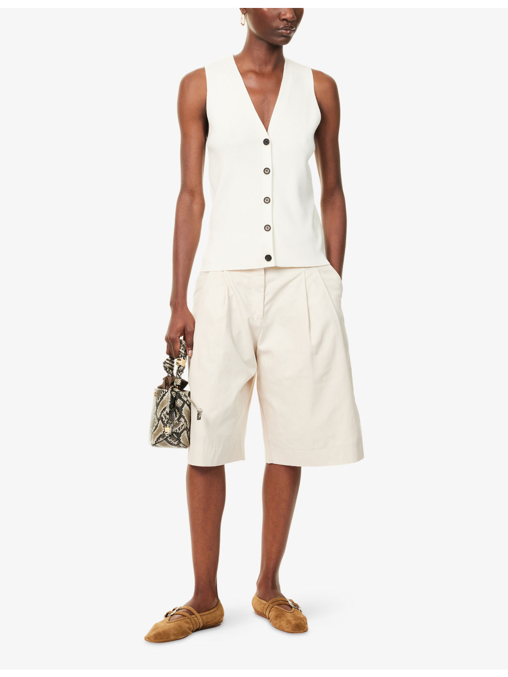 Lawrence V-Neck Stretch-Wool Blend Vest - 2