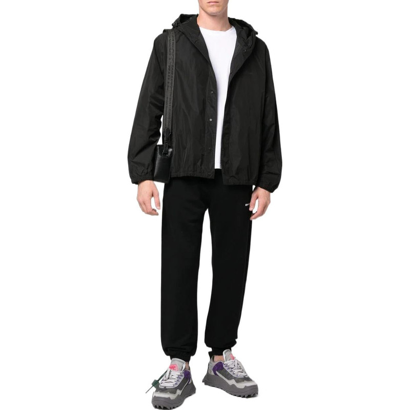 Off-White Men's Off-White FW22 Back Classic Logo Printing Hooded Jacket Ordinary Version Black OMEB035C99FAB00 outlook
