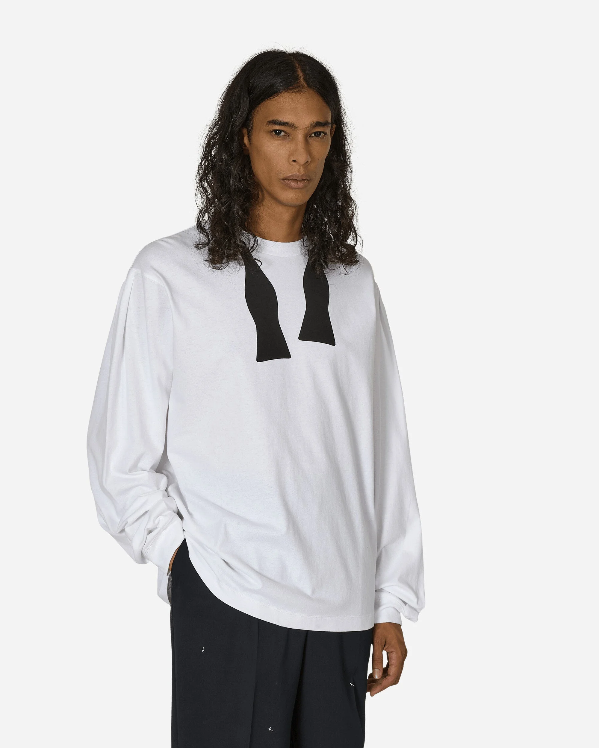 Bow Tie Longsleeve T-Shirt White - 1