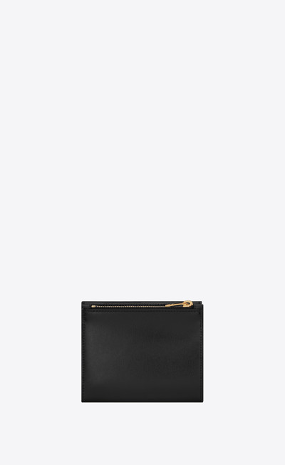 SAINT LAURENT uptown compact wallet in shiny smooth leather outlook