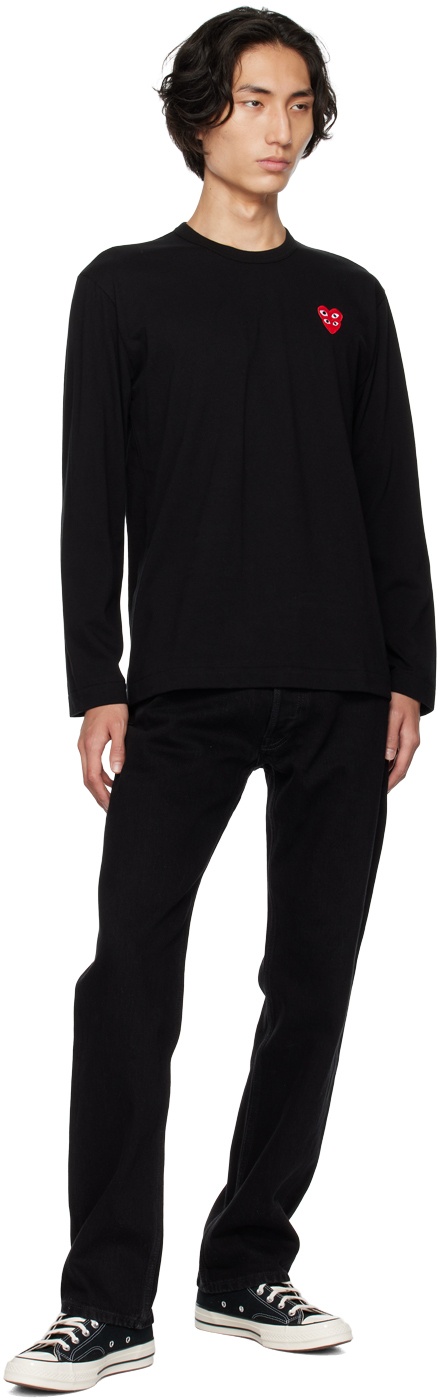 Black Heart Patch Long Sleeve T-Shirt - 8