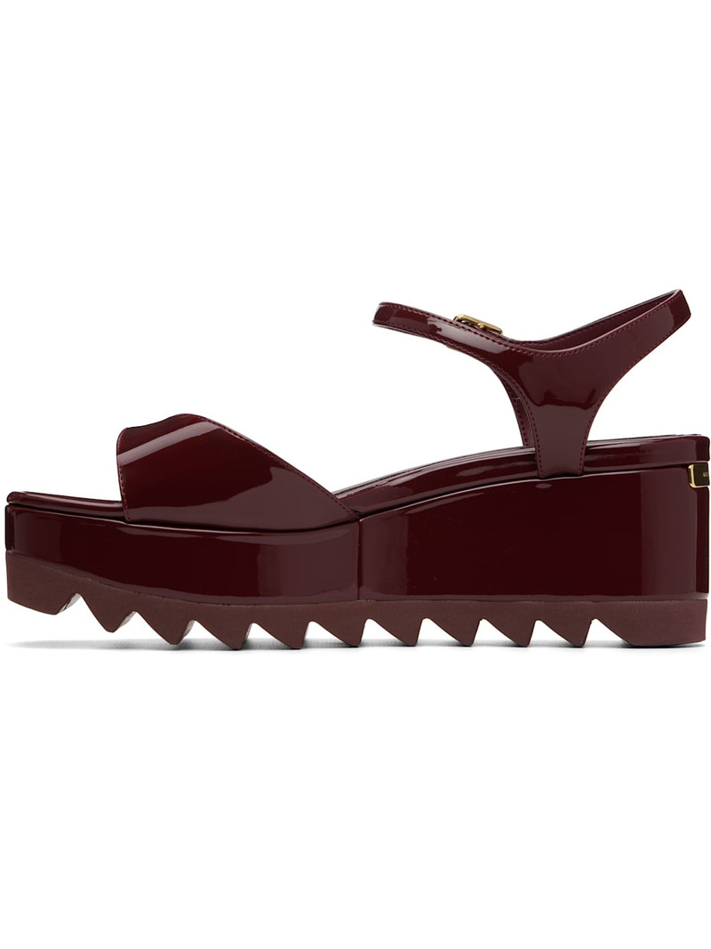 Stella McCartney Burgundy Elyse Patent Platform Sandals outlook