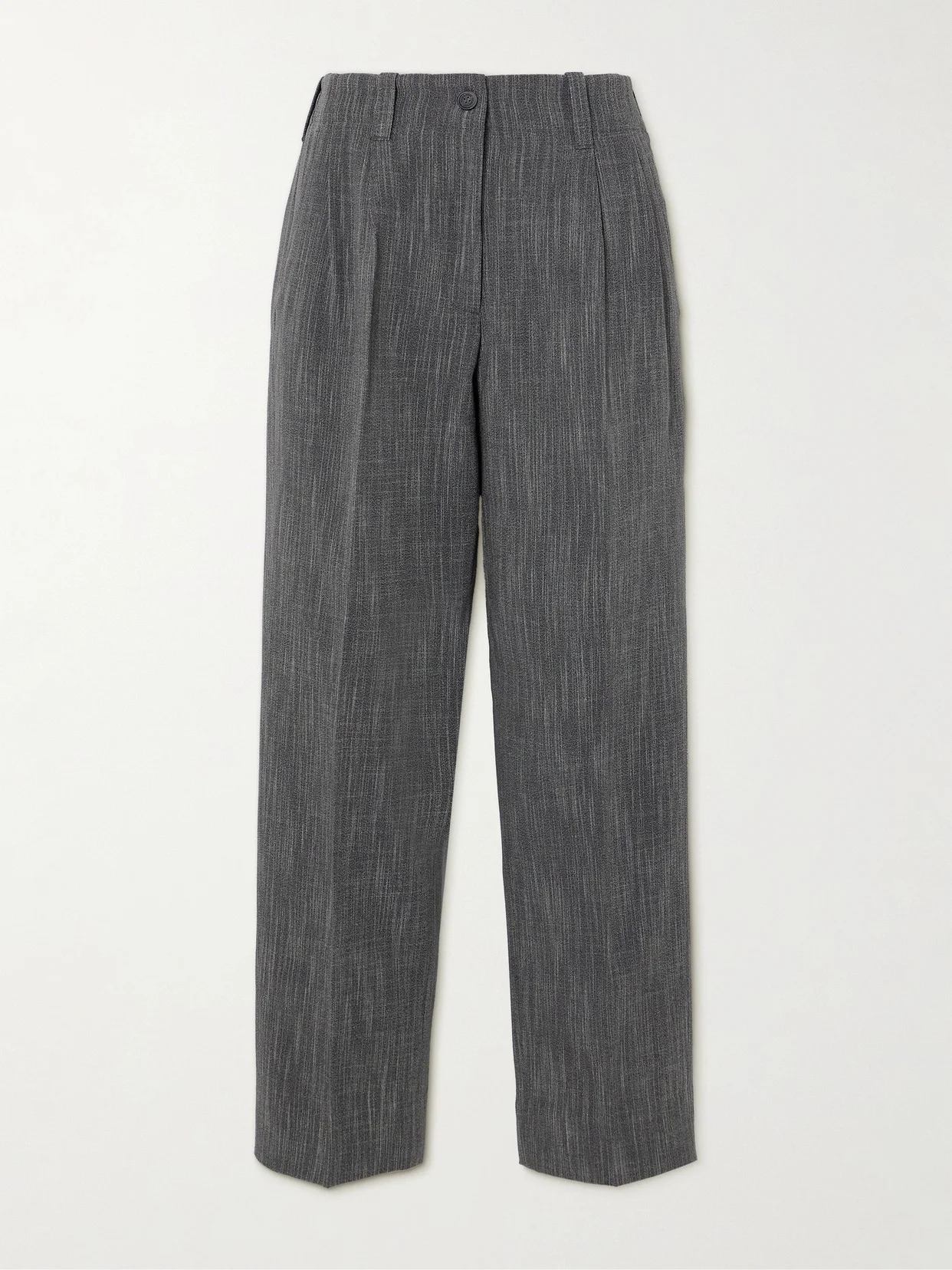 Pleated Wool-blend Straight-leg Pants - 1