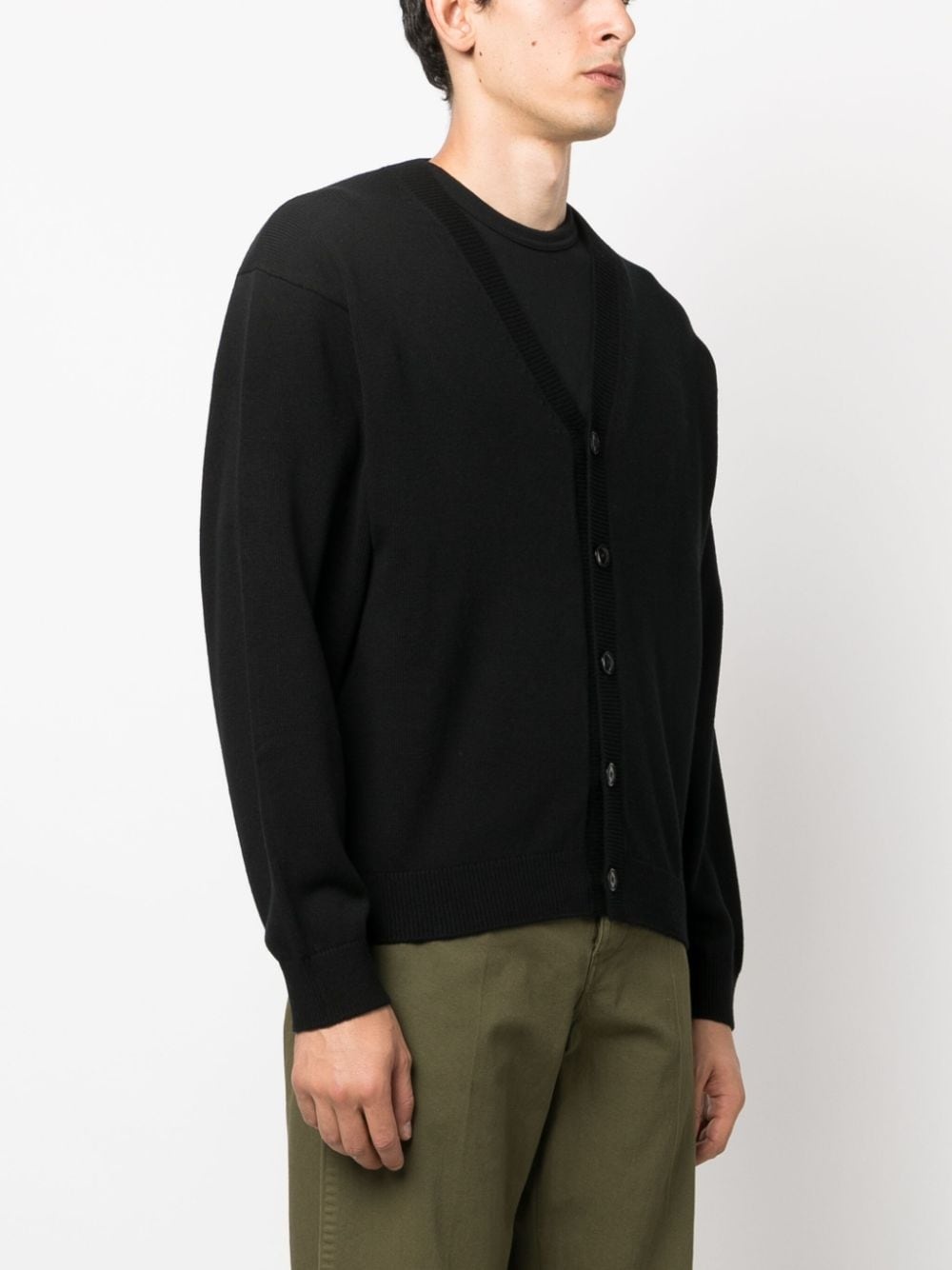 Boke flower-embroidery V-neck cardigan - 4