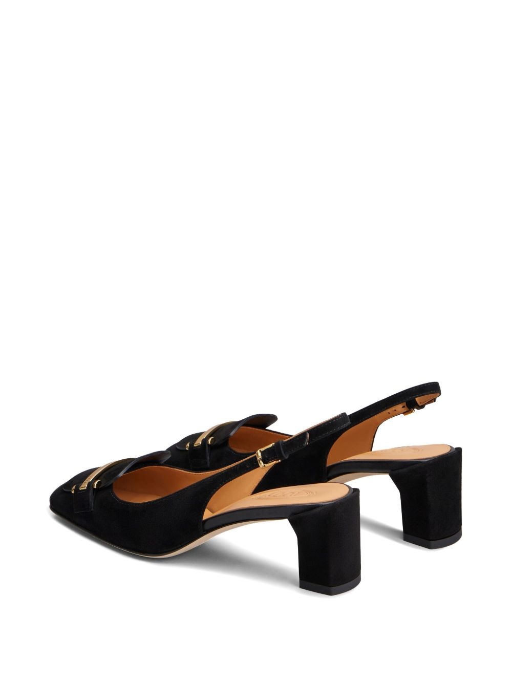 50mm suede slingback pumps - 3
