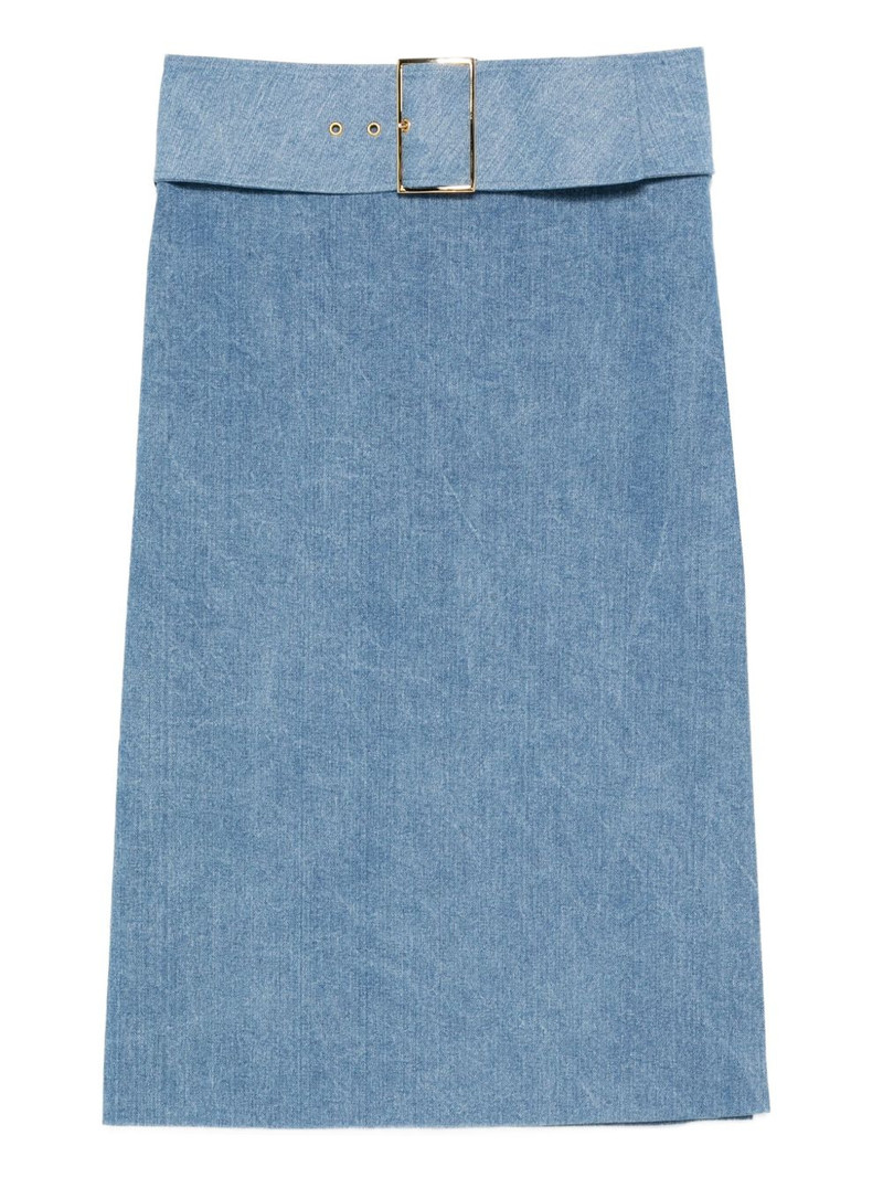 belted denim midi skirt 1