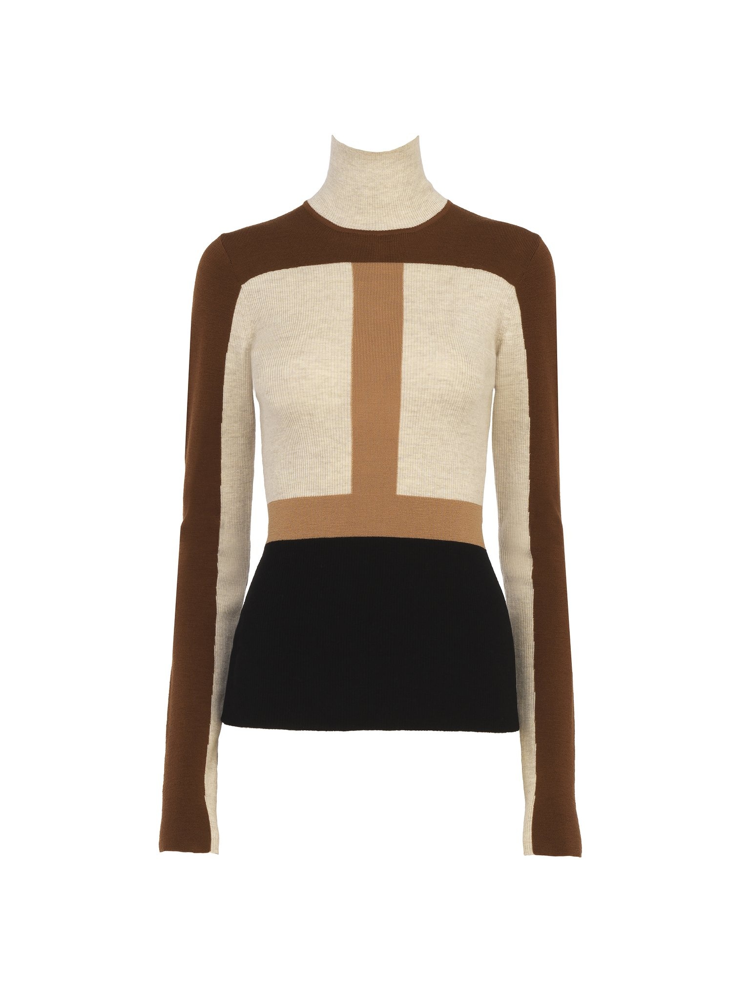 FITTED HIGH-NECK SWEATER - 1