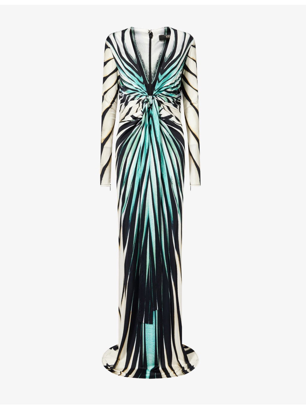 Plunge Ruched Stretch-Woven Maxi Dress - 1