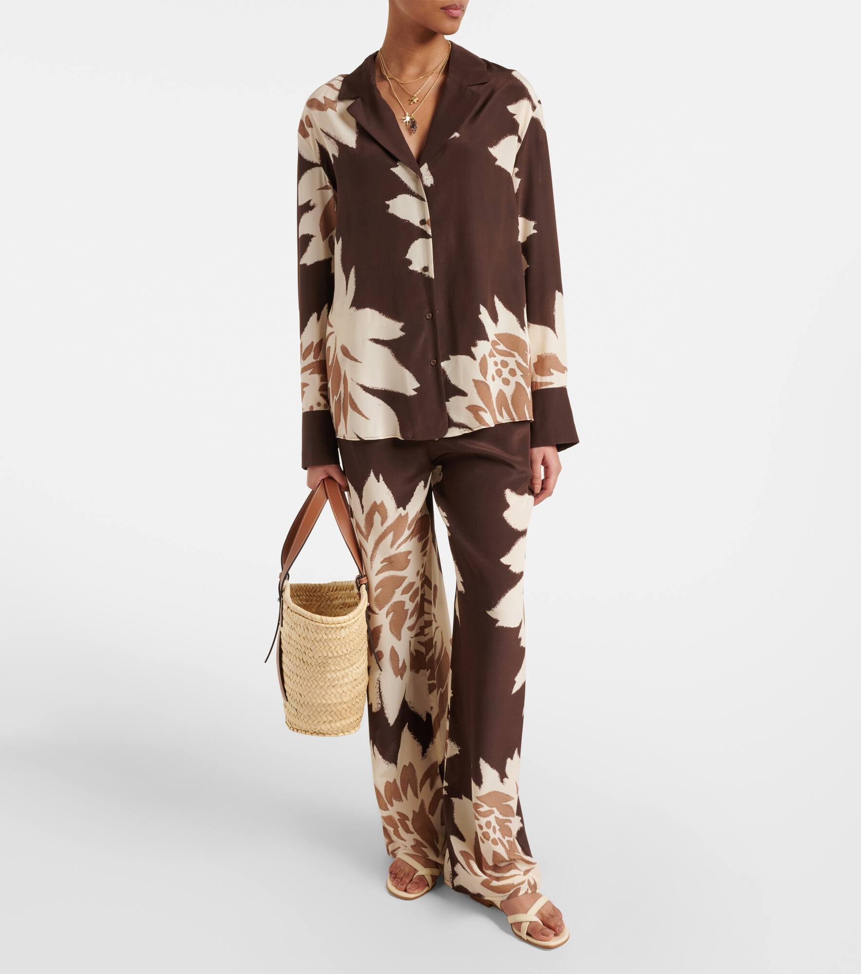 Floral silk satin shirt - 2