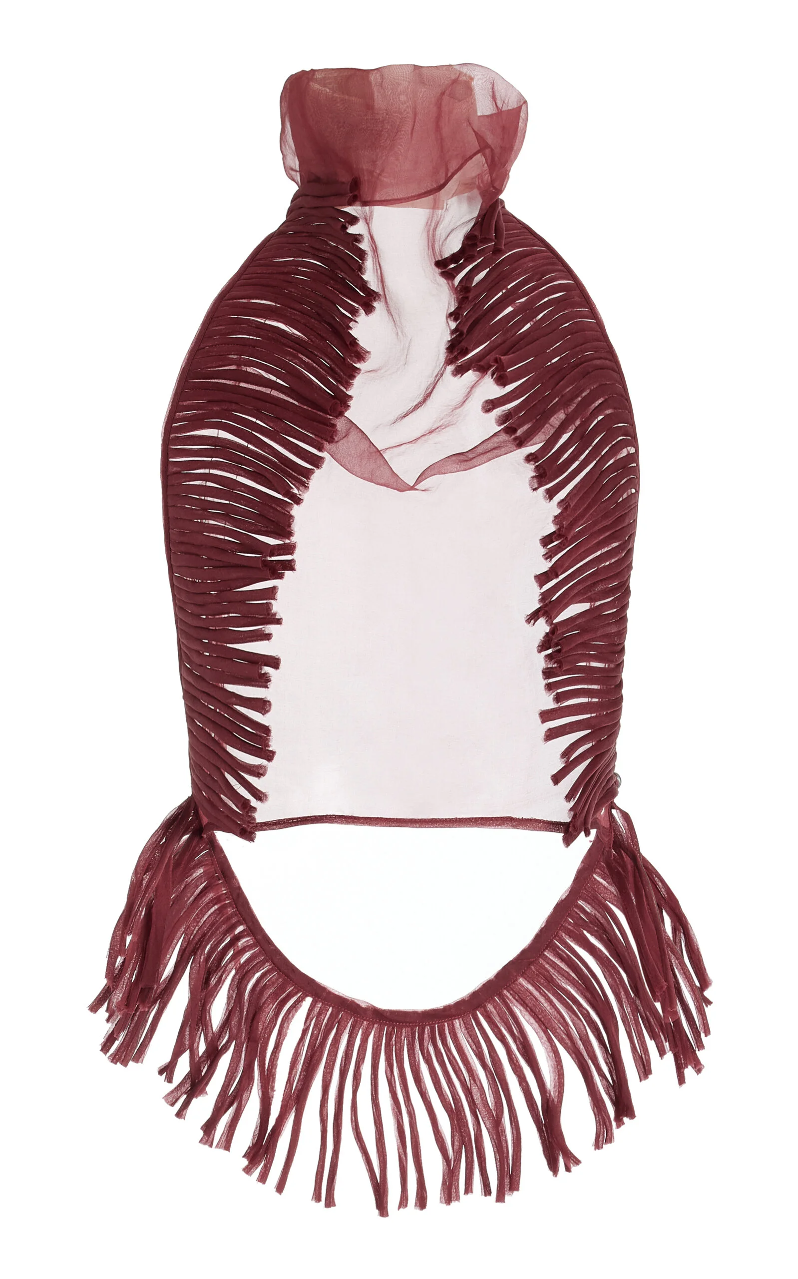 Stanton Flottante Organza Halter Silk Top burgundy - 1