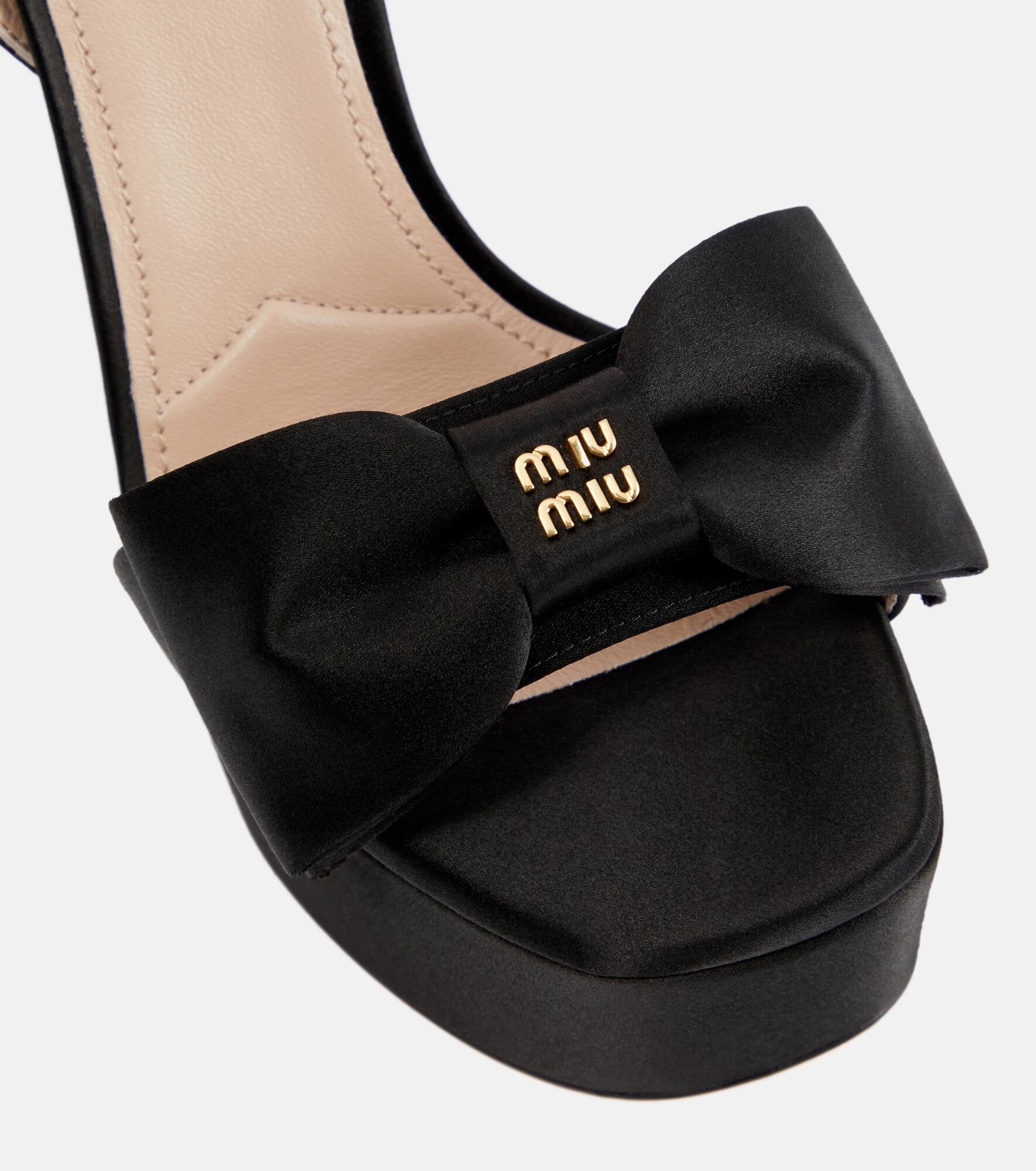 Logo satin platform sandals - 6
